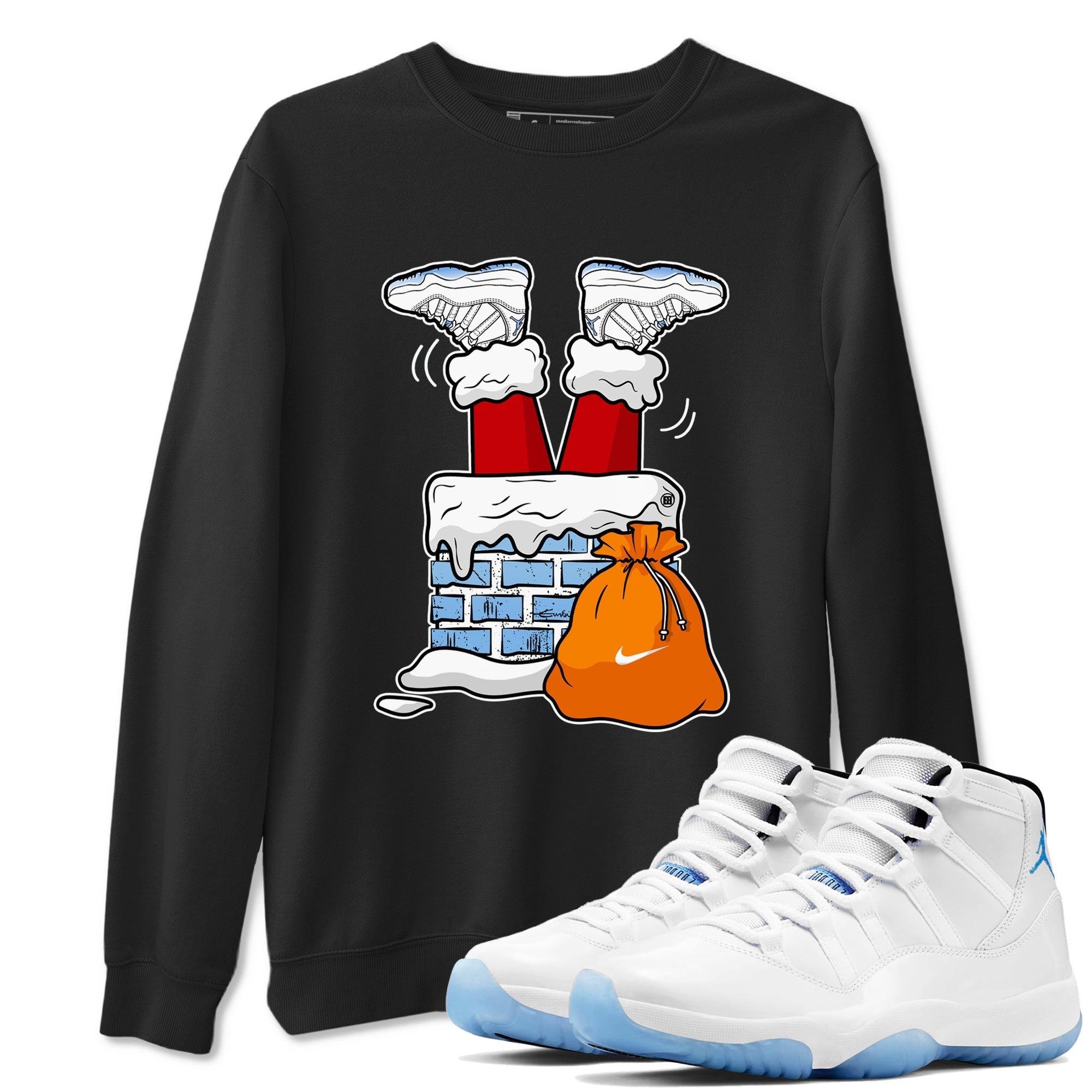 Santa Stuck In Chimney snkmatch Tees - Air Jordan 11 Legend Blue