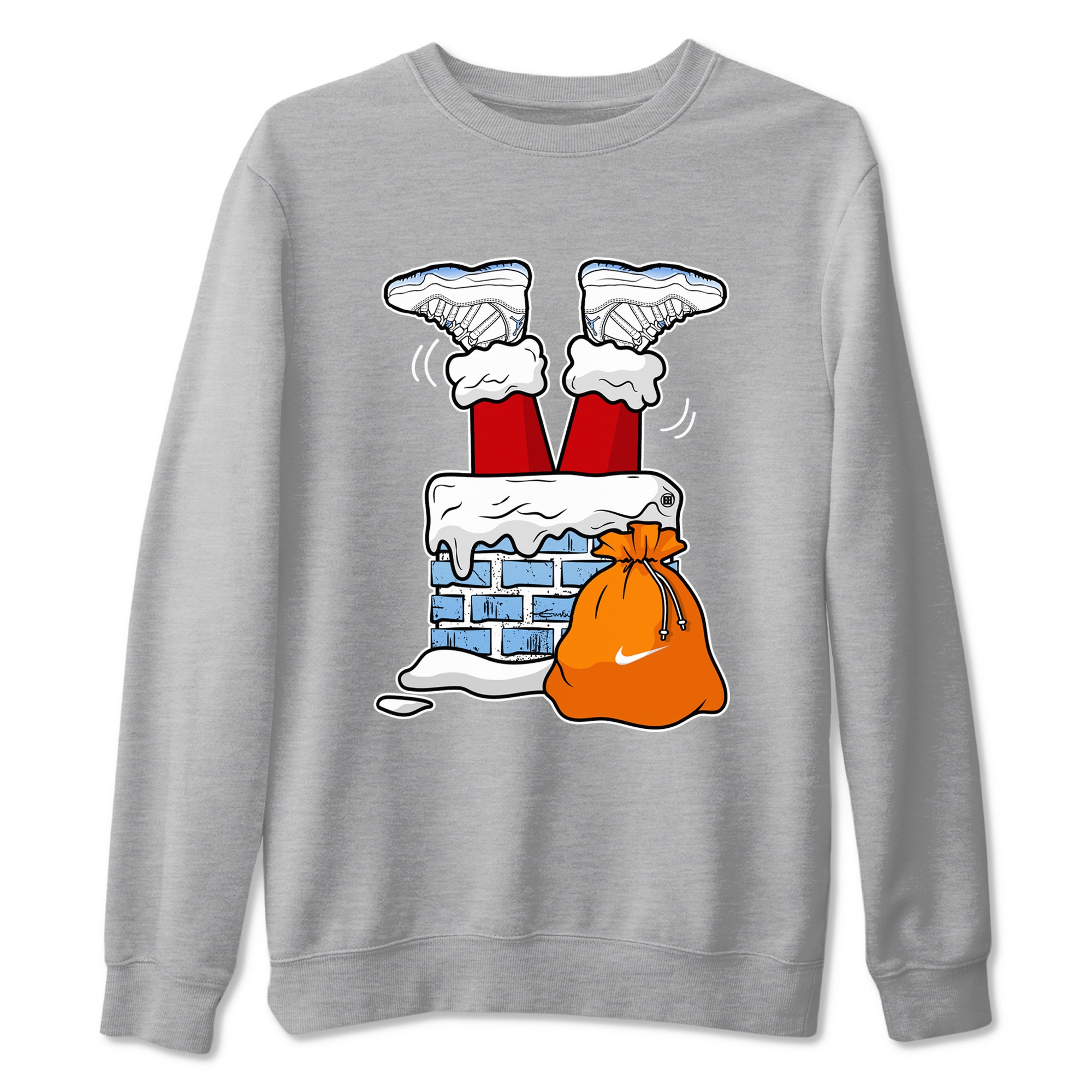 Santa Stuck In Chimney snkmatch Tees - Air Jordan 11 Legend Blue