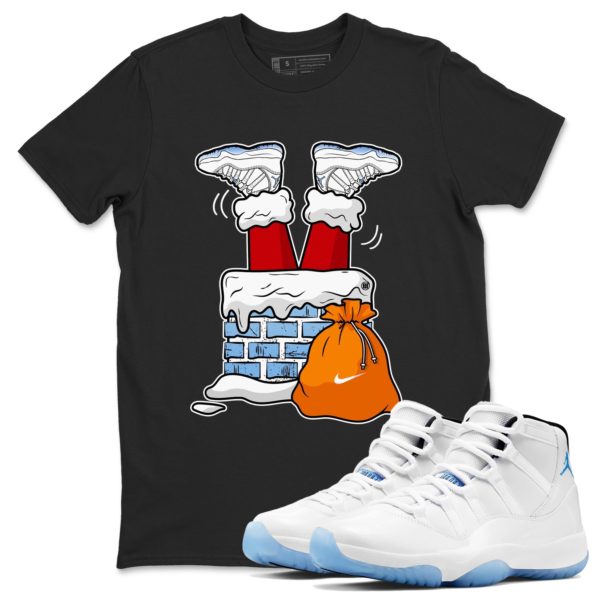 Santa Stuck In Chimney snkmatch Tees - Air Jordan 11 Legend Blue