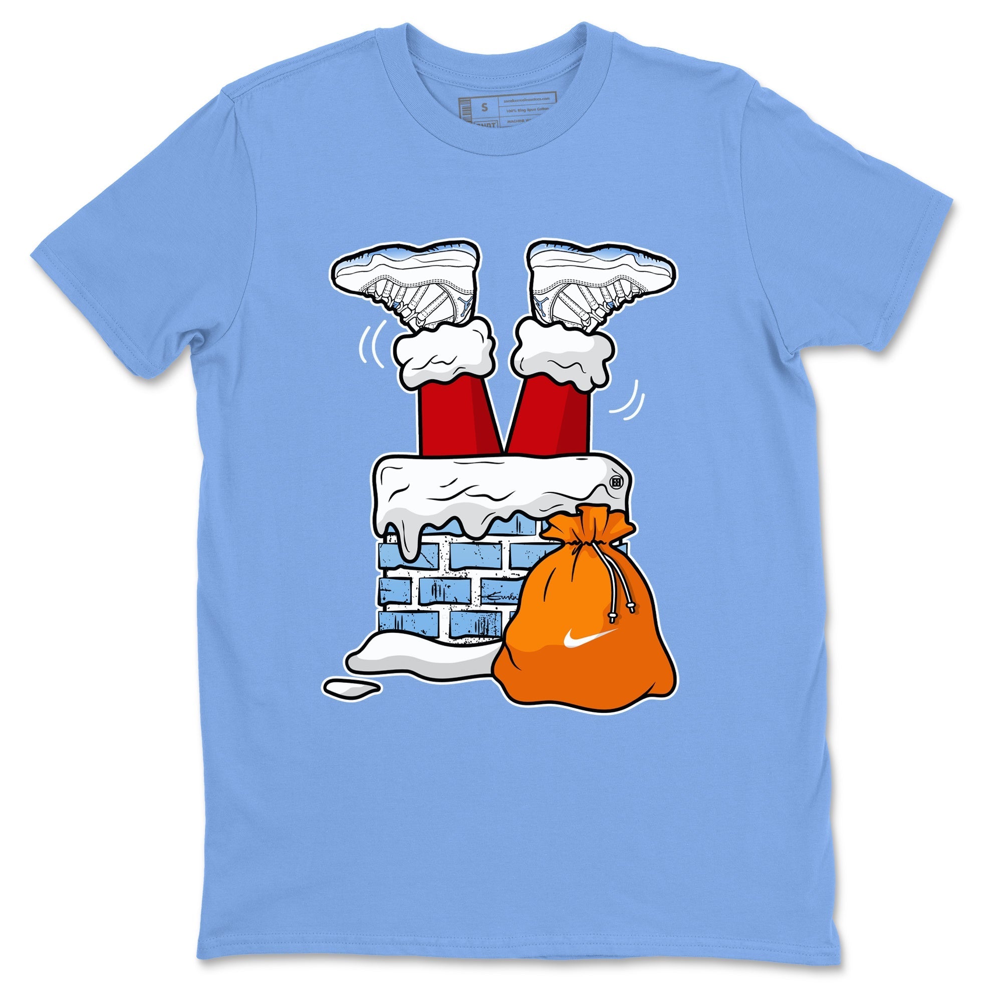Santa Stuck In Chimney snkmatch Tees - Air Jordan 11 Legend Blue