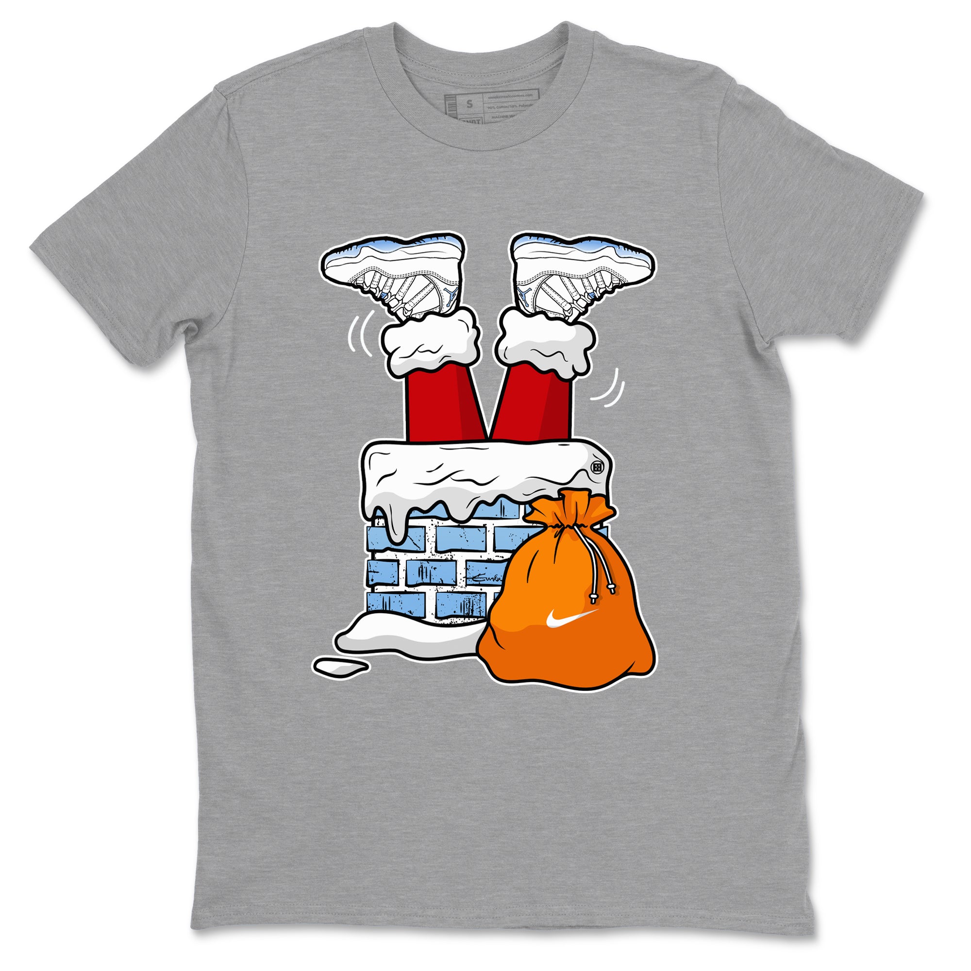 Santa Stuck In Chimney snkmatch Tees - Air Jordan 11 Legend Blue