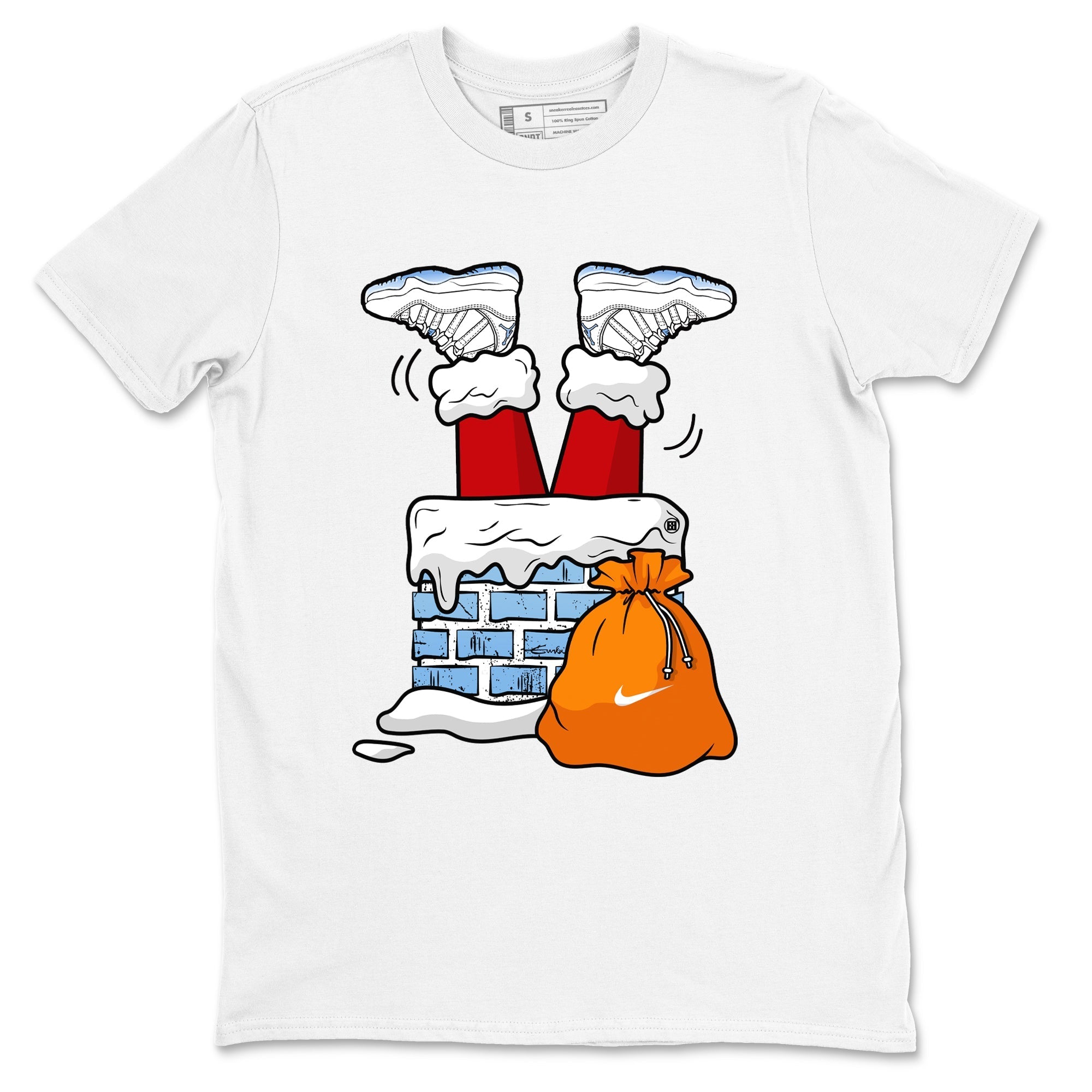 Santa Stuck In Chimney snkmatch Tees - Air Jordan 11 Legend Blue