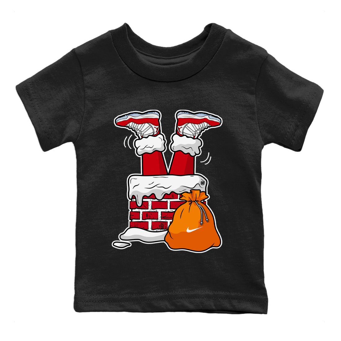 Santa Stuck In Chimney Kids Tops - Air Jordan 11 Cherry