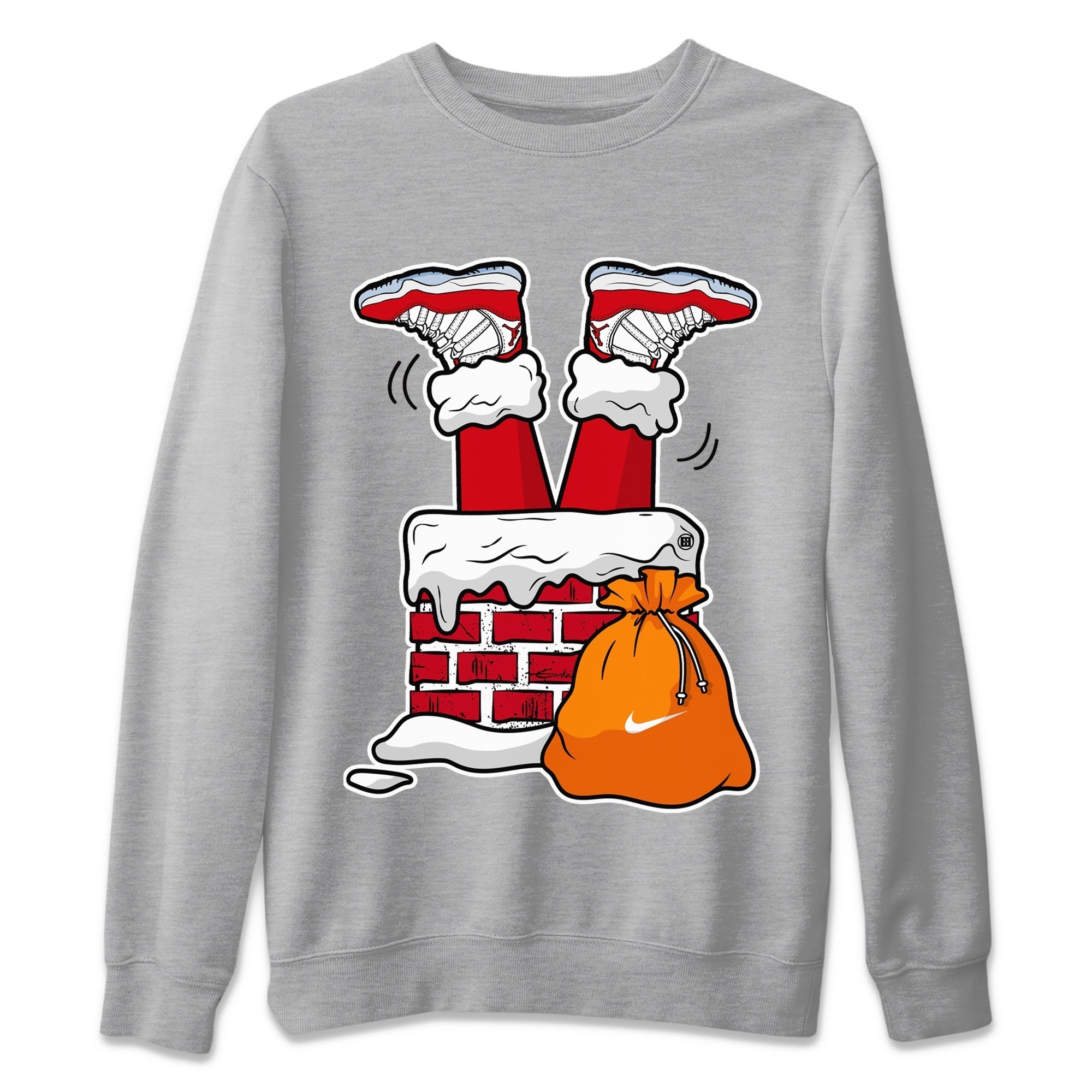 Santa Stuck In Chimney Unisex Tops - Air Jordan 11 Cherry