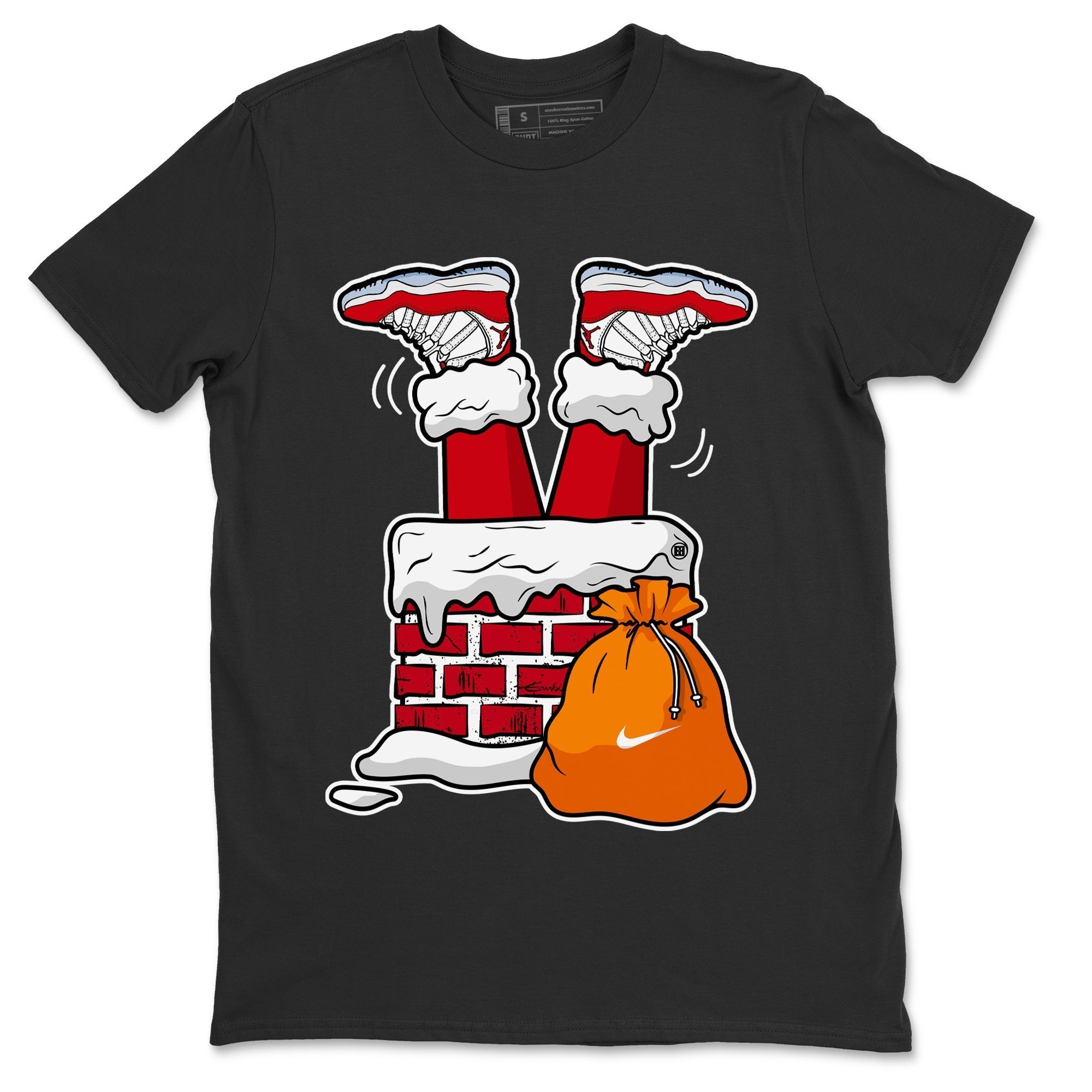 Santa Stuck In Chimney Unisex Tops - Air Jordan 11 Cherry