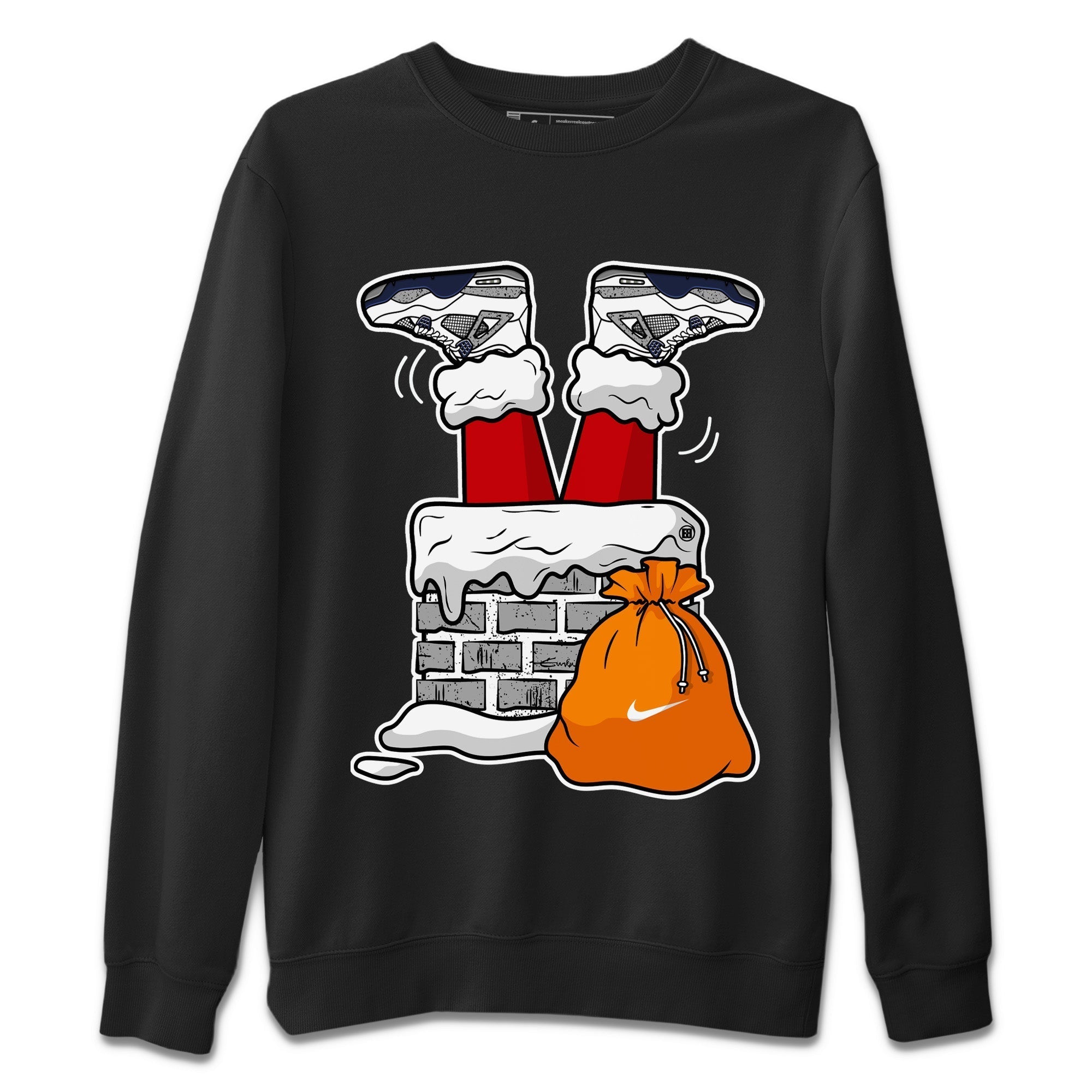 Santa Stuck In Chimney Unisex Tops - Air Jordan 4 Midnight Navy