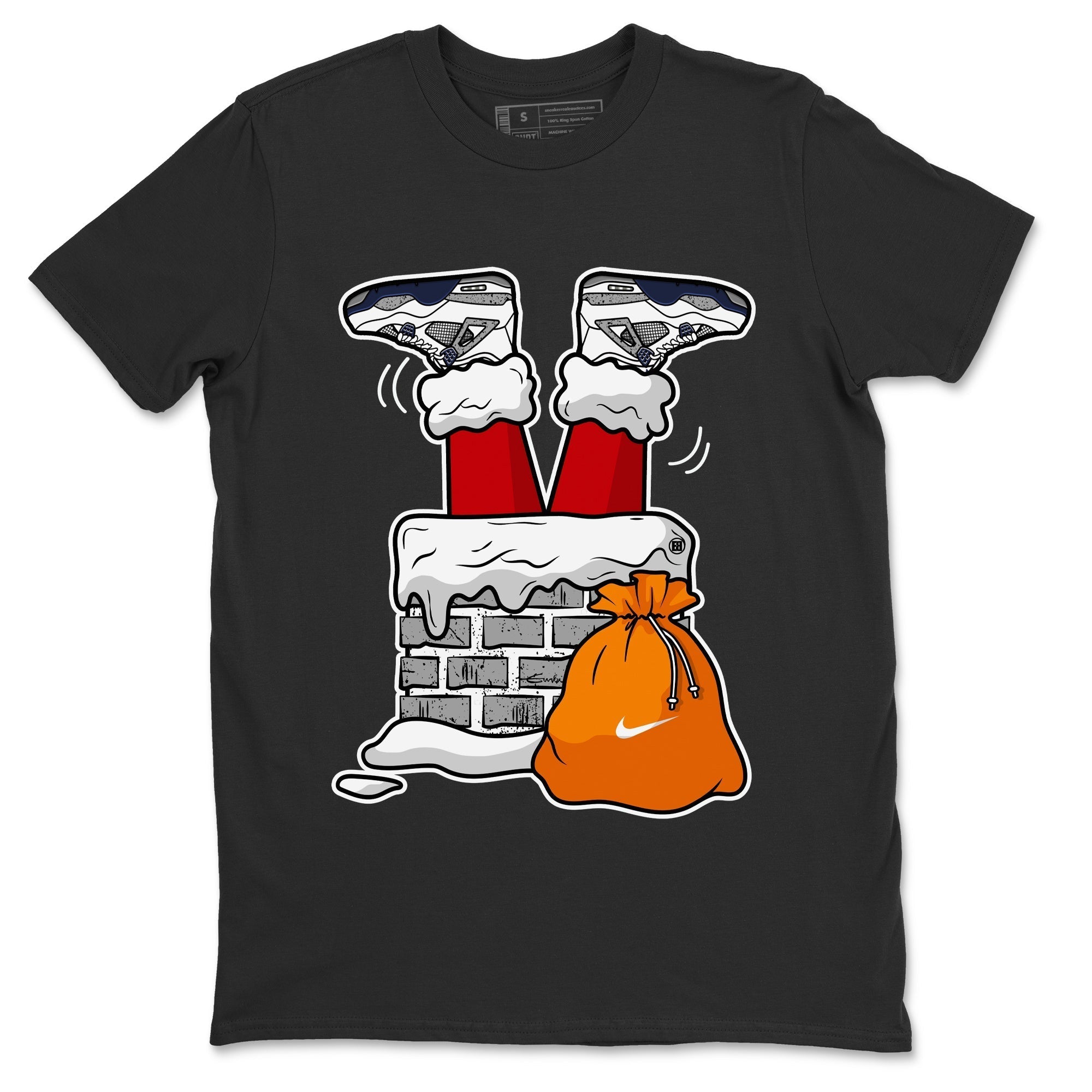 Santa Stuck In Chimney Unisex Tops - Air Jordan 4 Midnight Navy