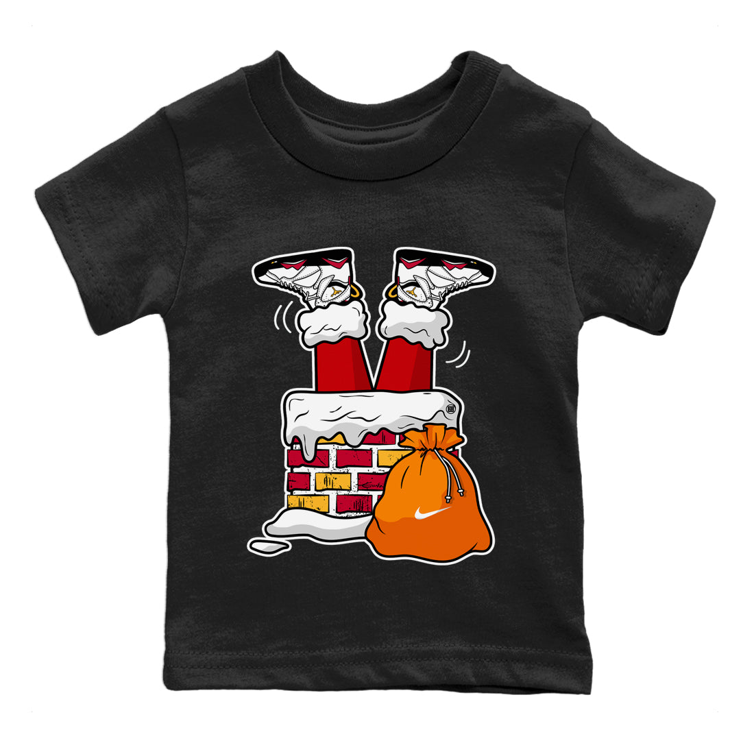 Santa Stuck In Chimney Kids Tops - Air Jordan 7 Cardinal