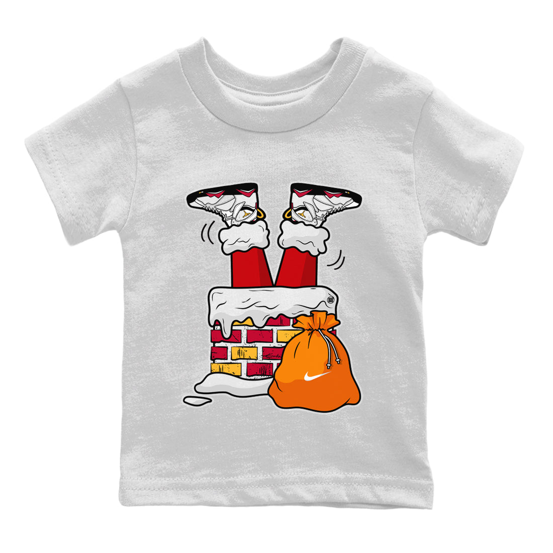 Santa Stuck In Chimney Kids Tops - Air Jordan 7 Cardinal