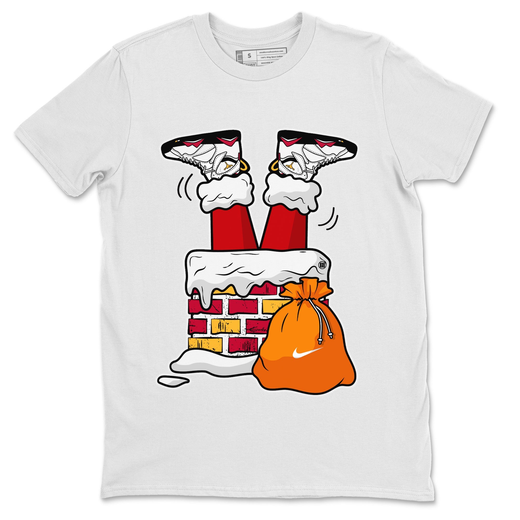 Santa Stuck In Chimney Unisex Tops - Air Jordan 7 Cardinal