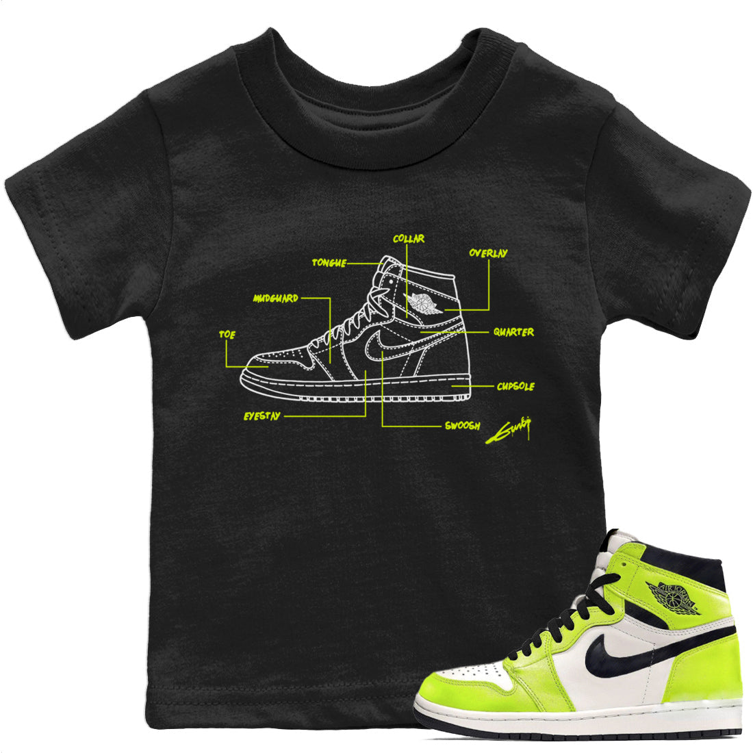 Schematic Kids Tops - Air Jordan 1 Visionaire