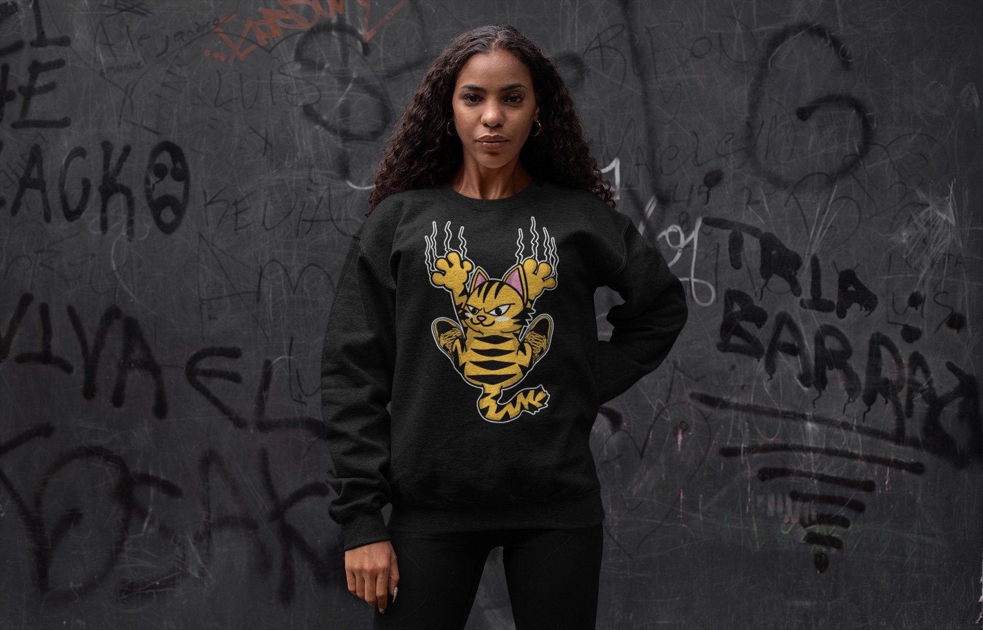 Scratching Cat Unisex Tops - Air Jordan 1 Pollen