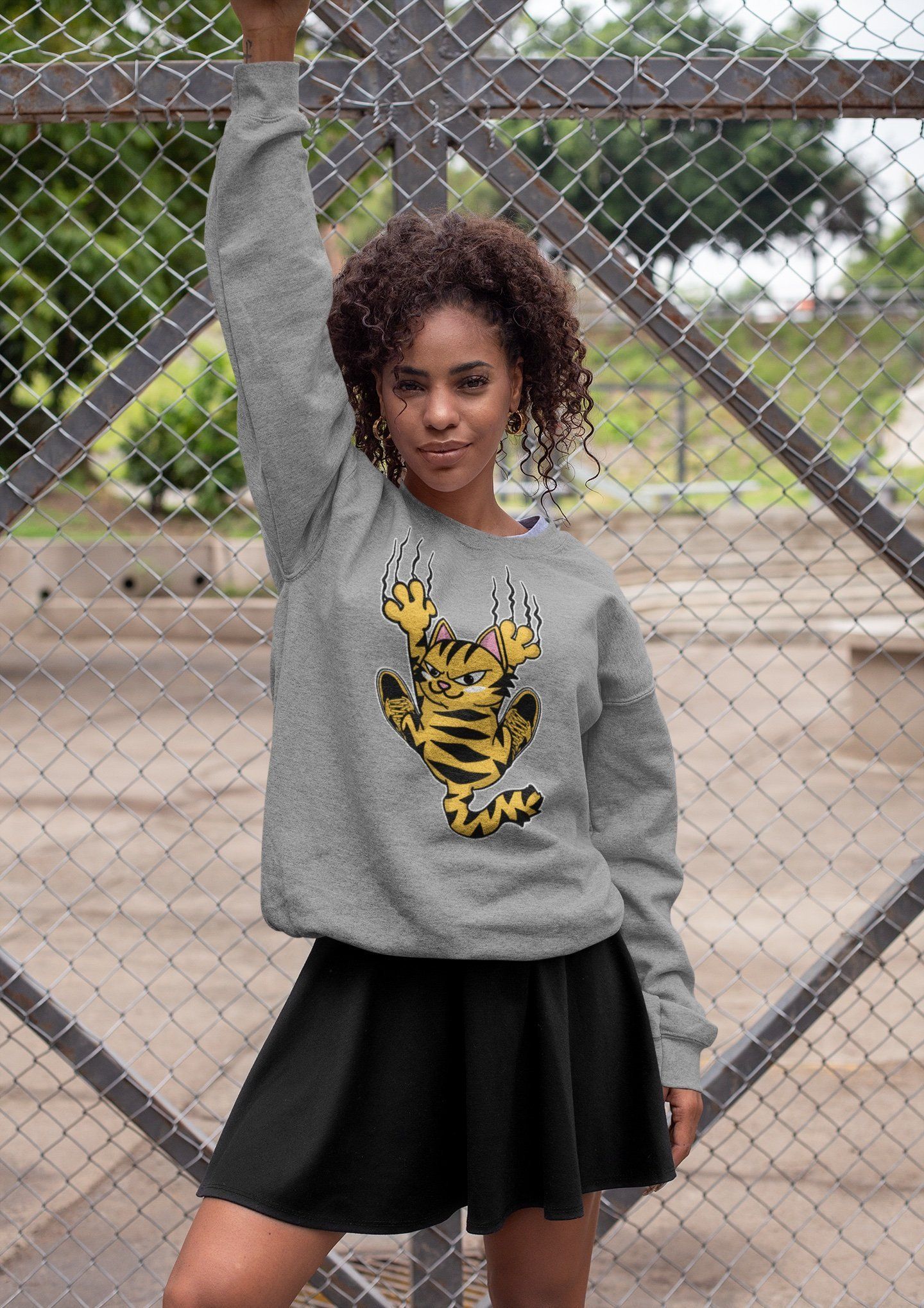 Scratching Cat Unisex Tops - Air Jordan 1 Pollen