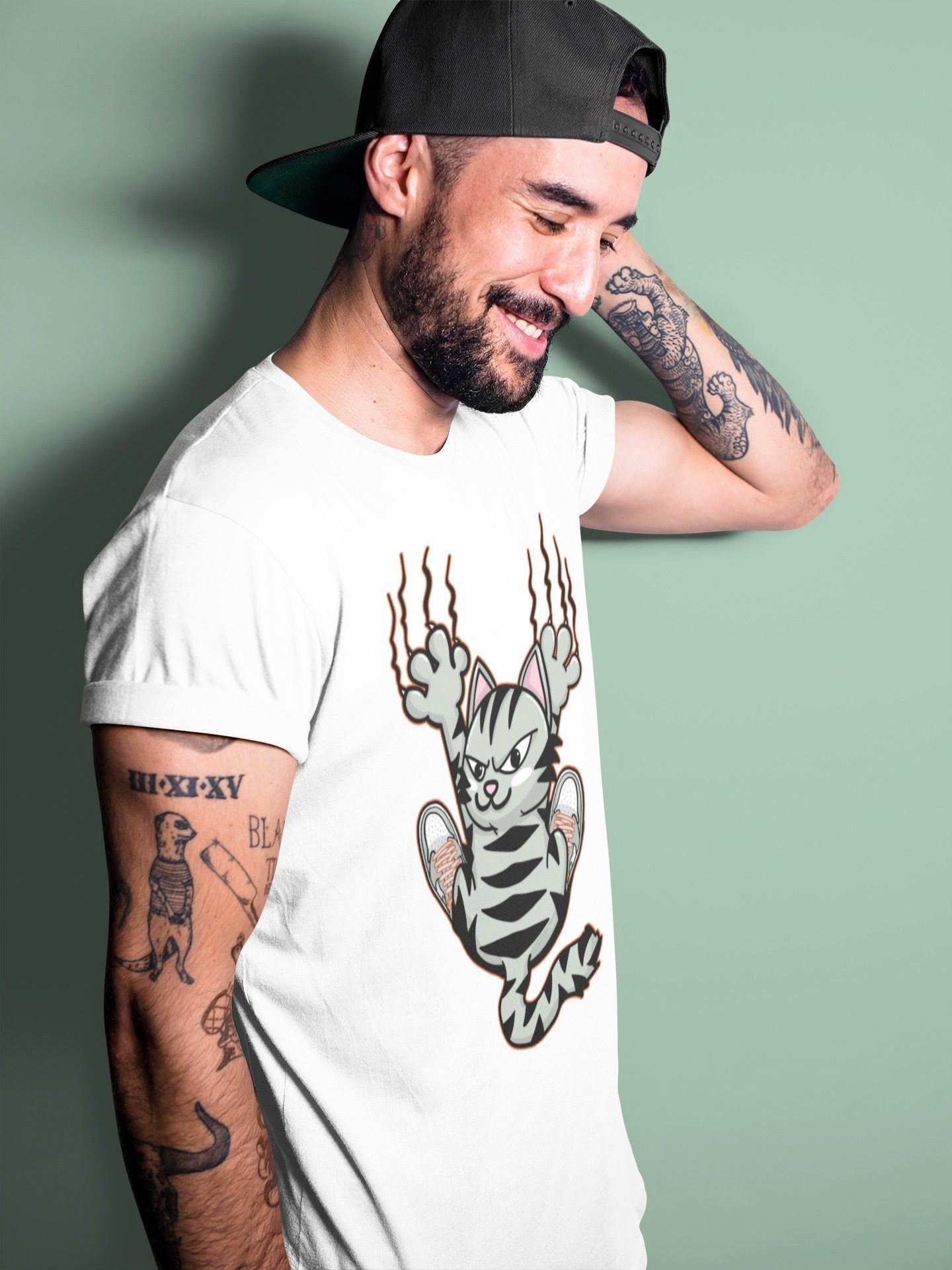 Scratching Cat Unisex Tops - Air Jordan 1 Seafoam