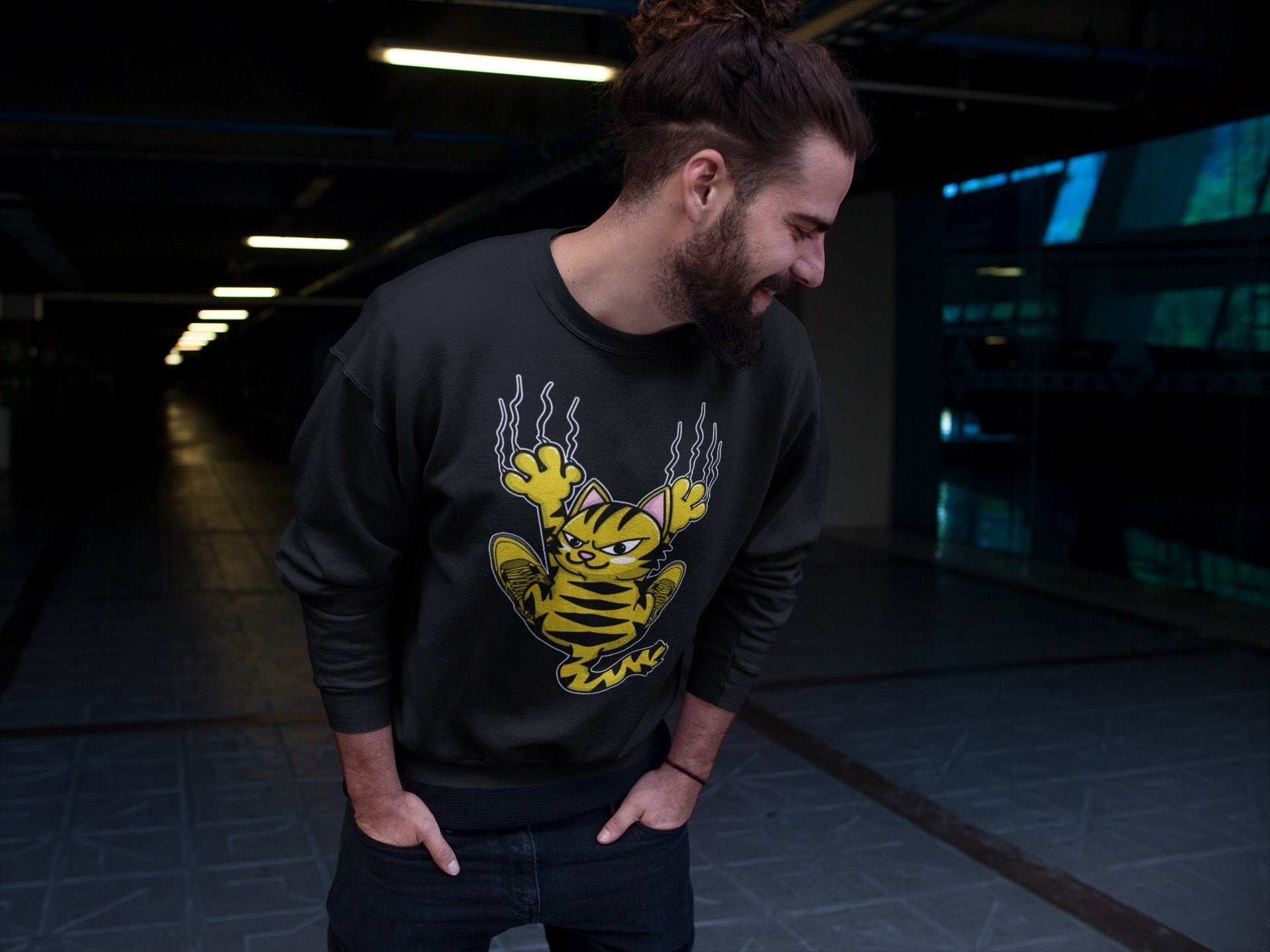 Scratching Cat Unisex Tops - Air Jordan 4 Lightning