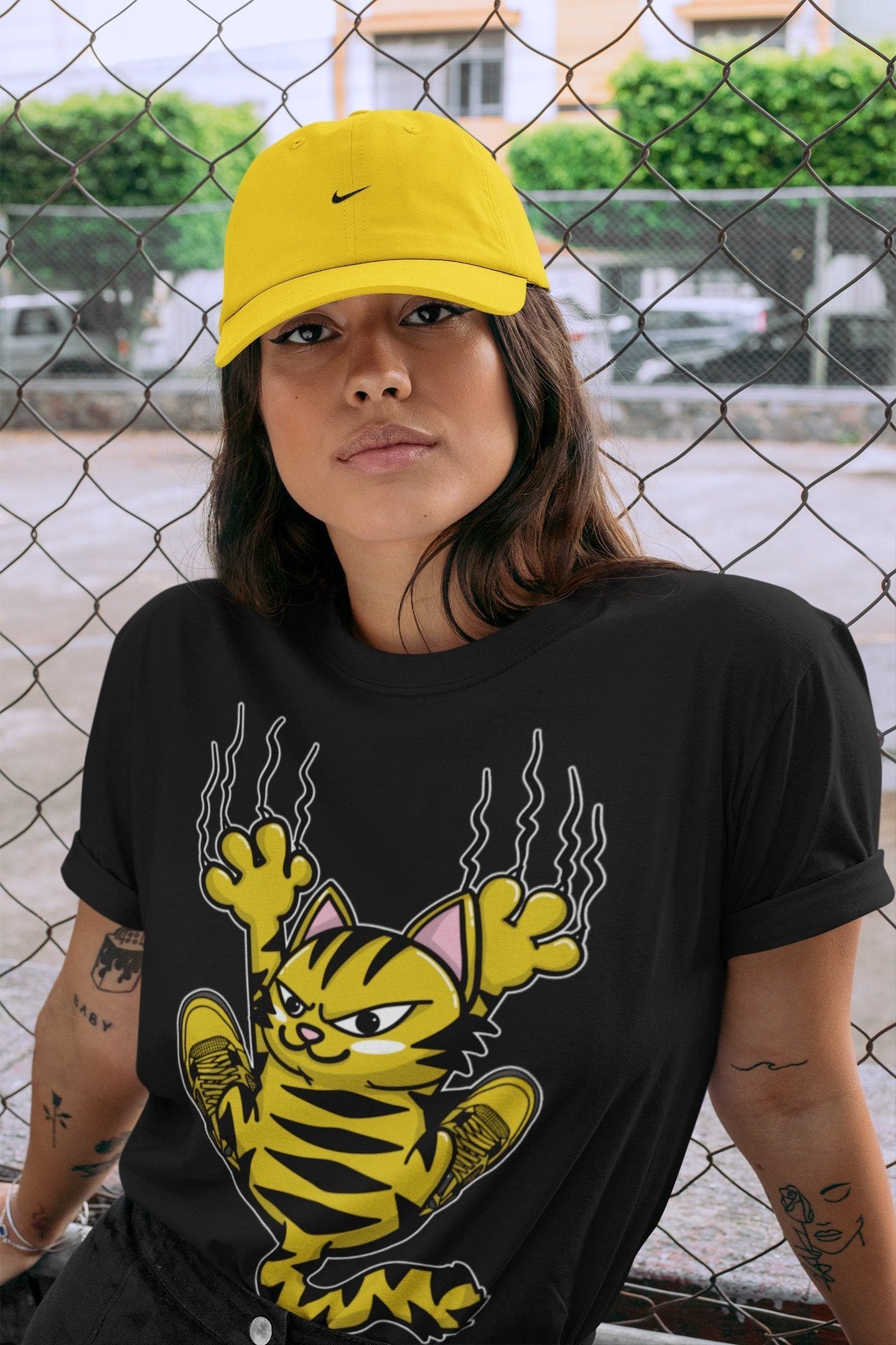 Scratching Cat Unisex Tops - Air Jordan 4 Lightning
