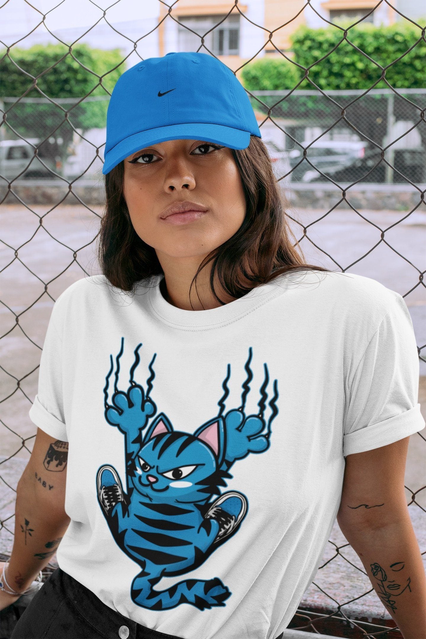 Scratching Cat Unisex Tops - Air Jordan 1 Travis Scott Fragment