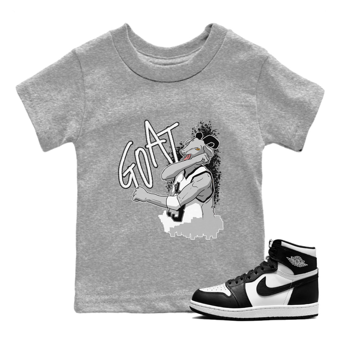 Screaming Goat Kids Tops - Air Jordan 1 Black White