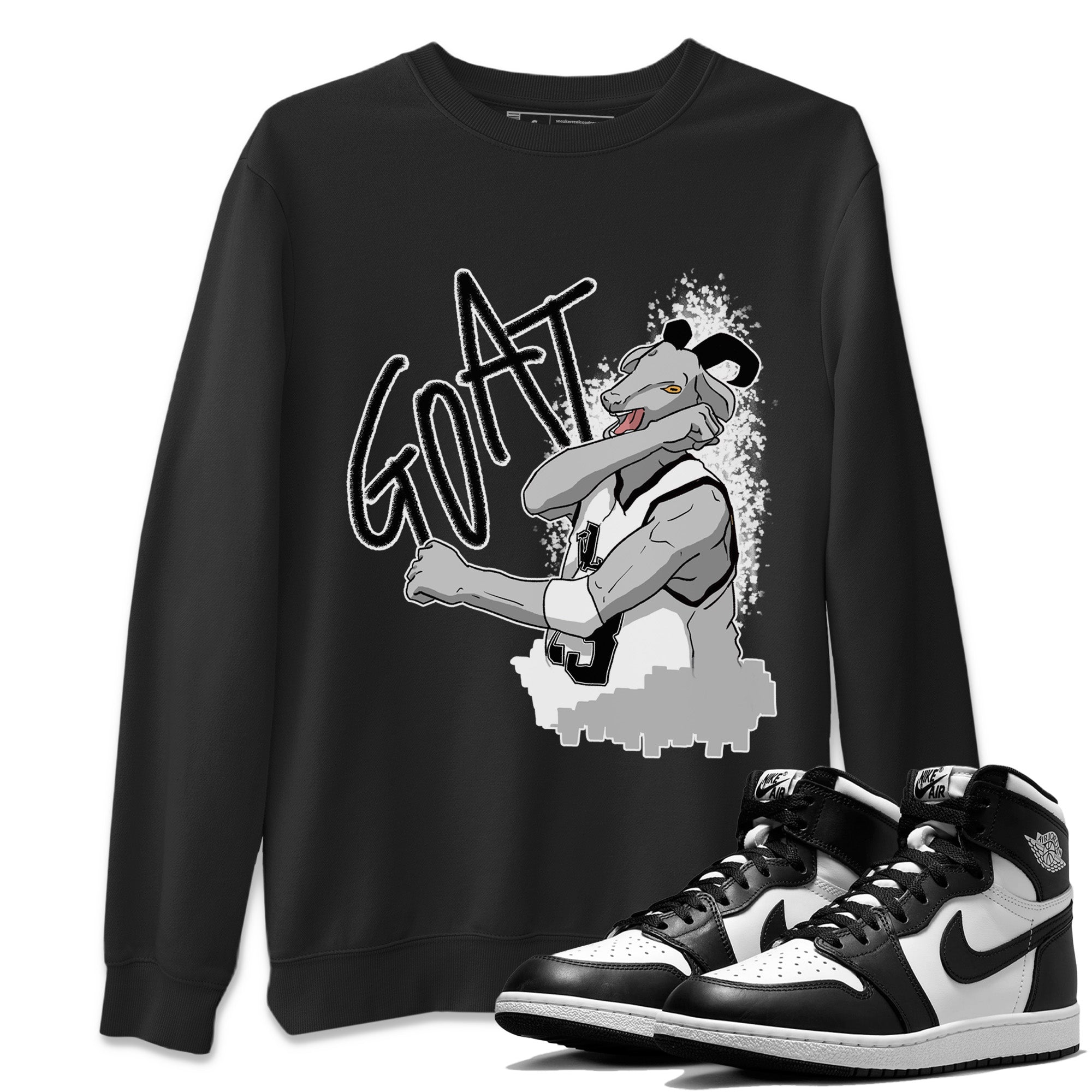 Screaming Goat Unisex Tops - Air Jordan 1 Black White