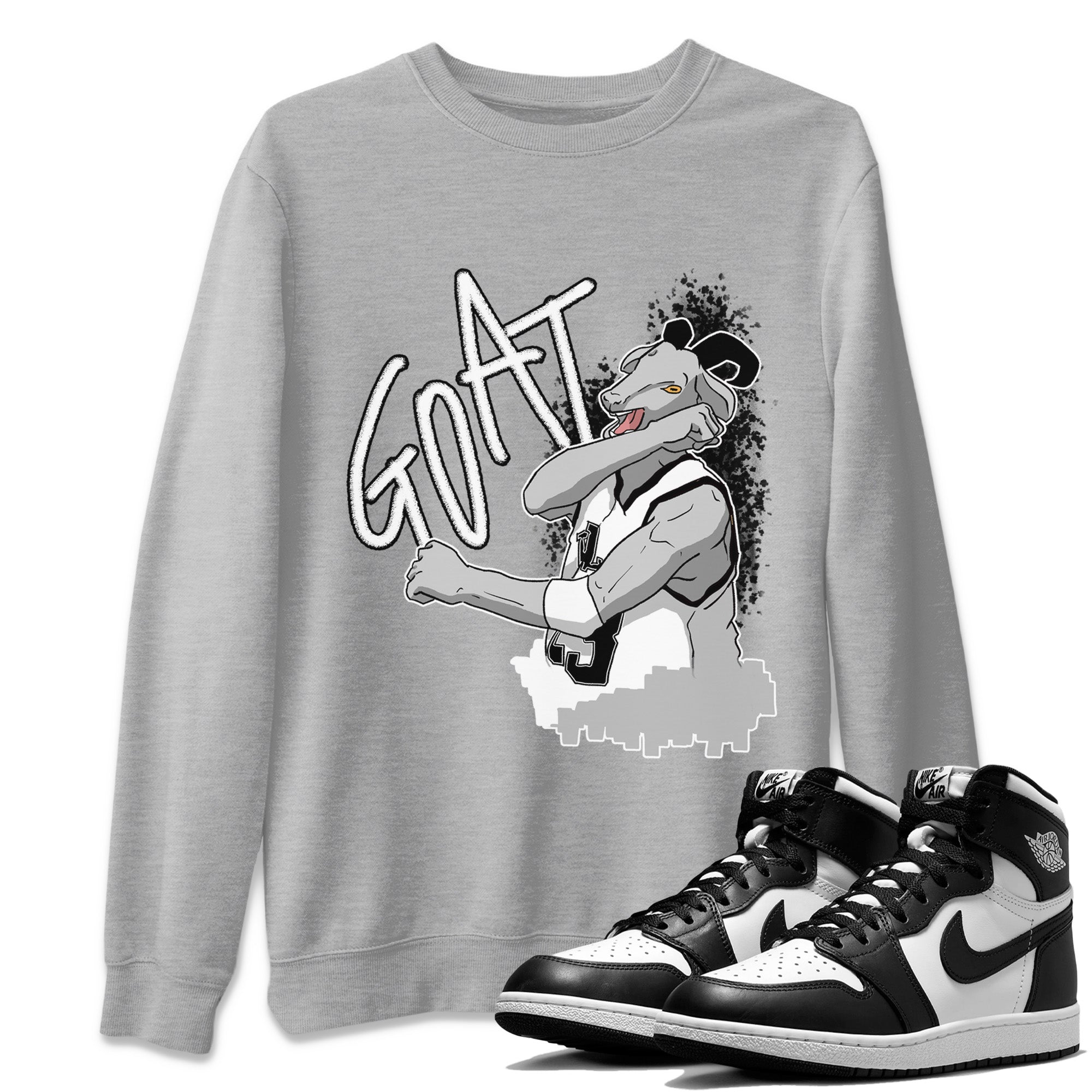 Screaming Goat Unisex Tops - Air Jordan 1 Black White