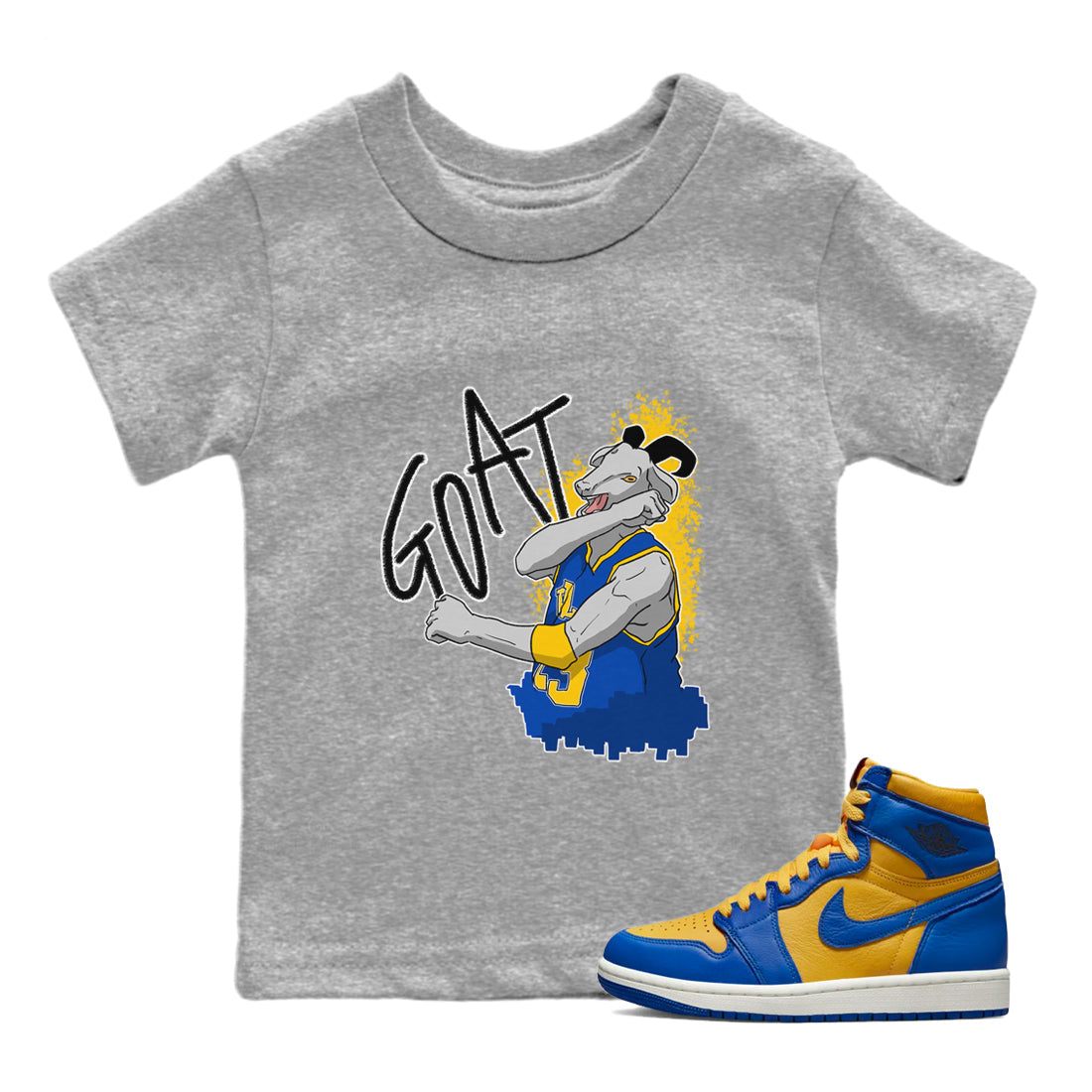 Screaming Goat Kids Tops - Air Jordan 1 Game Royal Varsity Maize