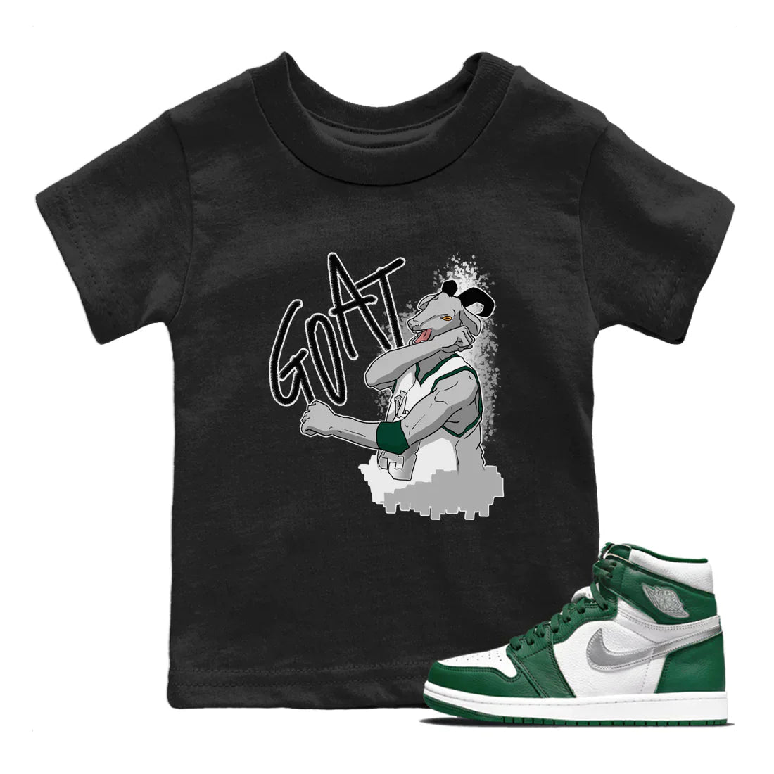 Screaming Goat Kids Tops - Air Jordan 1 Gorge Green