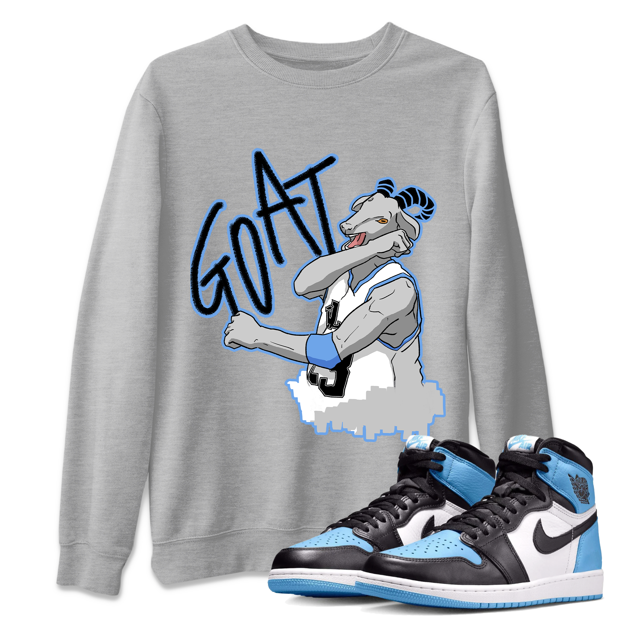 Screaming Goat Unisex Tops - Air Jordan 1 UNC Toe
