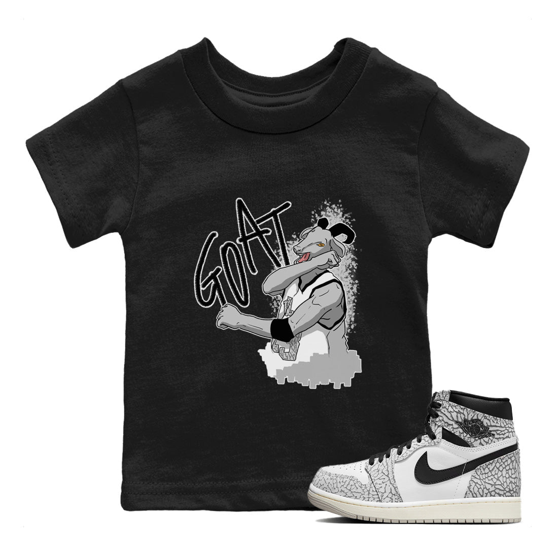 Screaming Goat Kids Tops - Air Jordan 1 White Cement