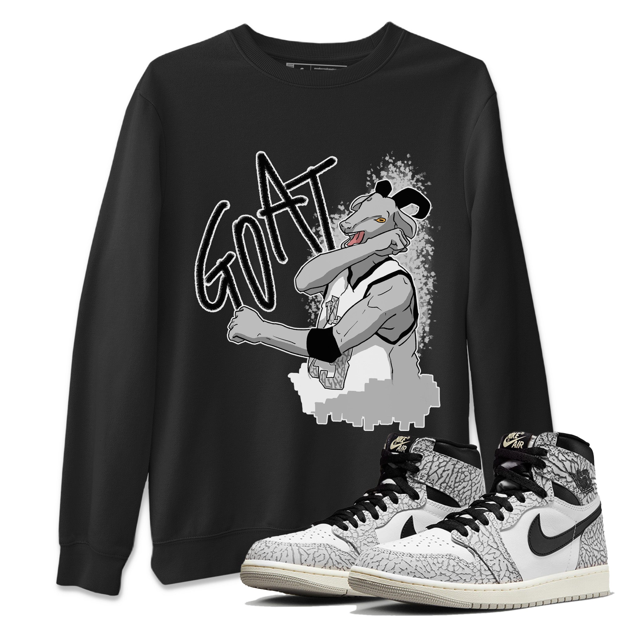 Screaming Goat Unisex Tops - Air Jordan 1 White Cement
