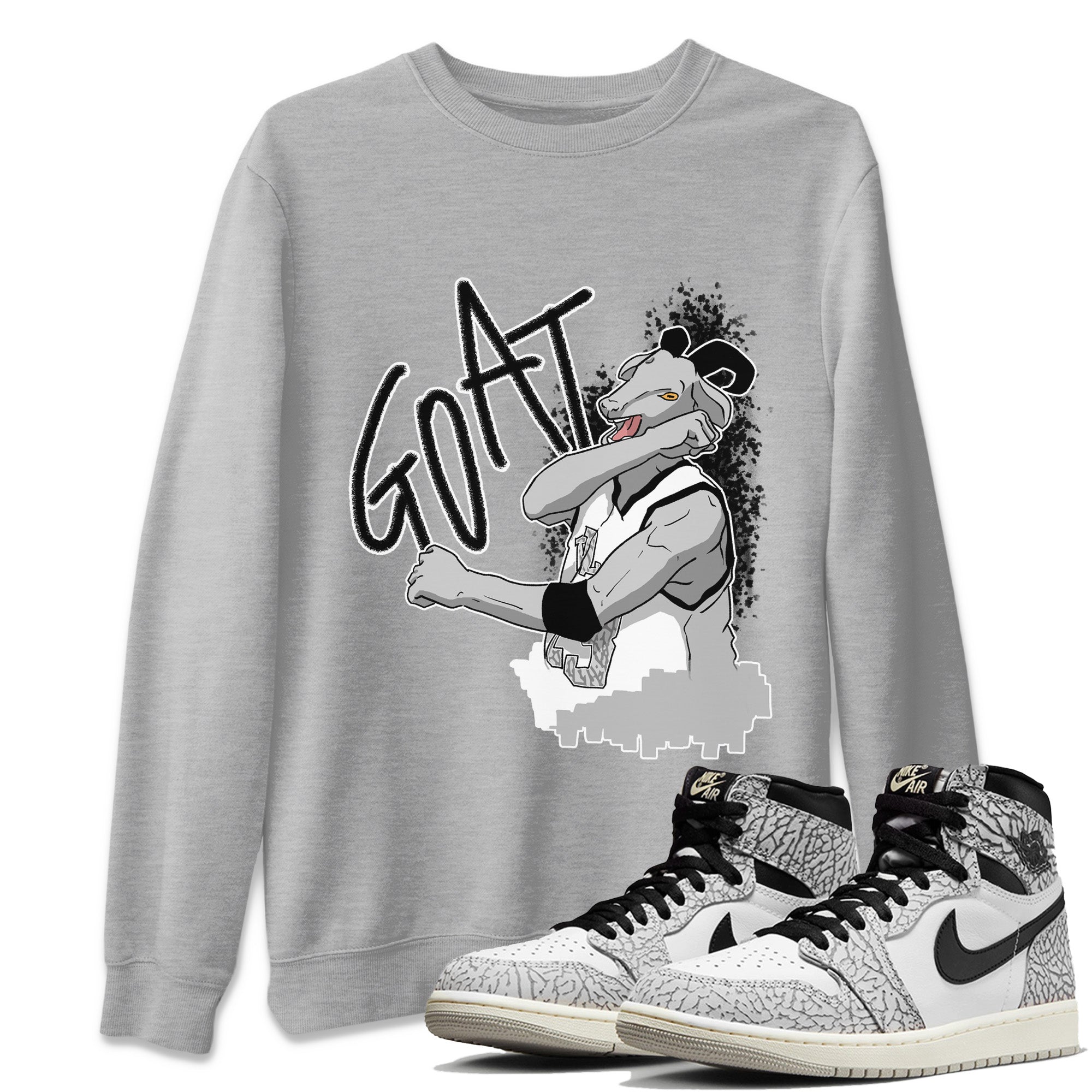 Screaming Goat Unisex Tops - Air Jordan 1 White Cement