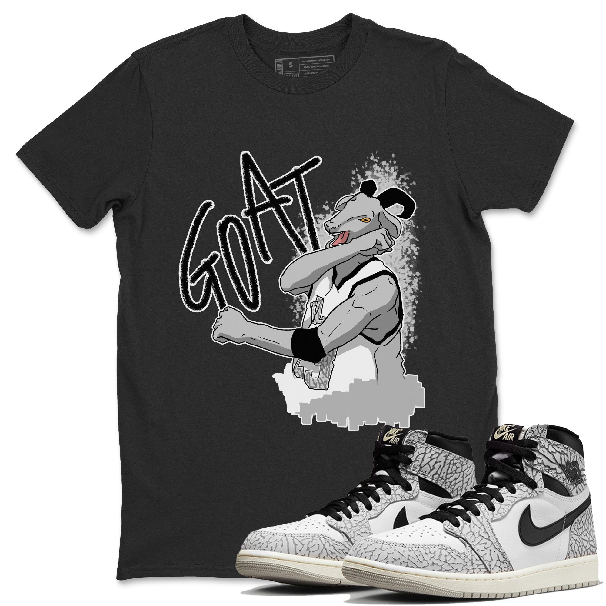Screaming Goat Unisex Tops - Air Jordan 1 White Cement