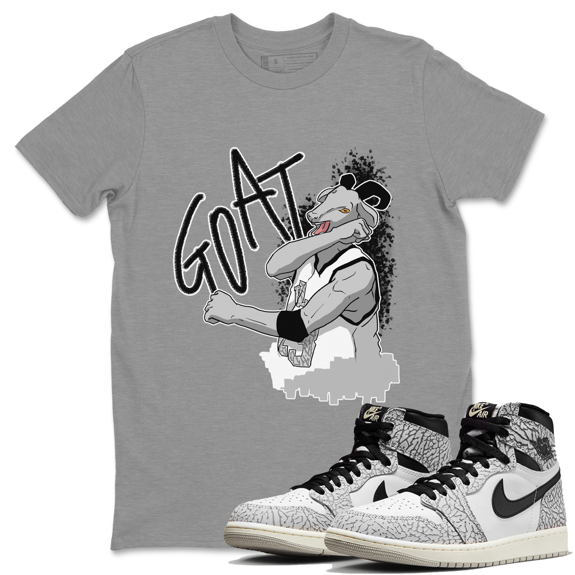 Screaming Goat Unisex Tops - Air Jordan 1 White Cement