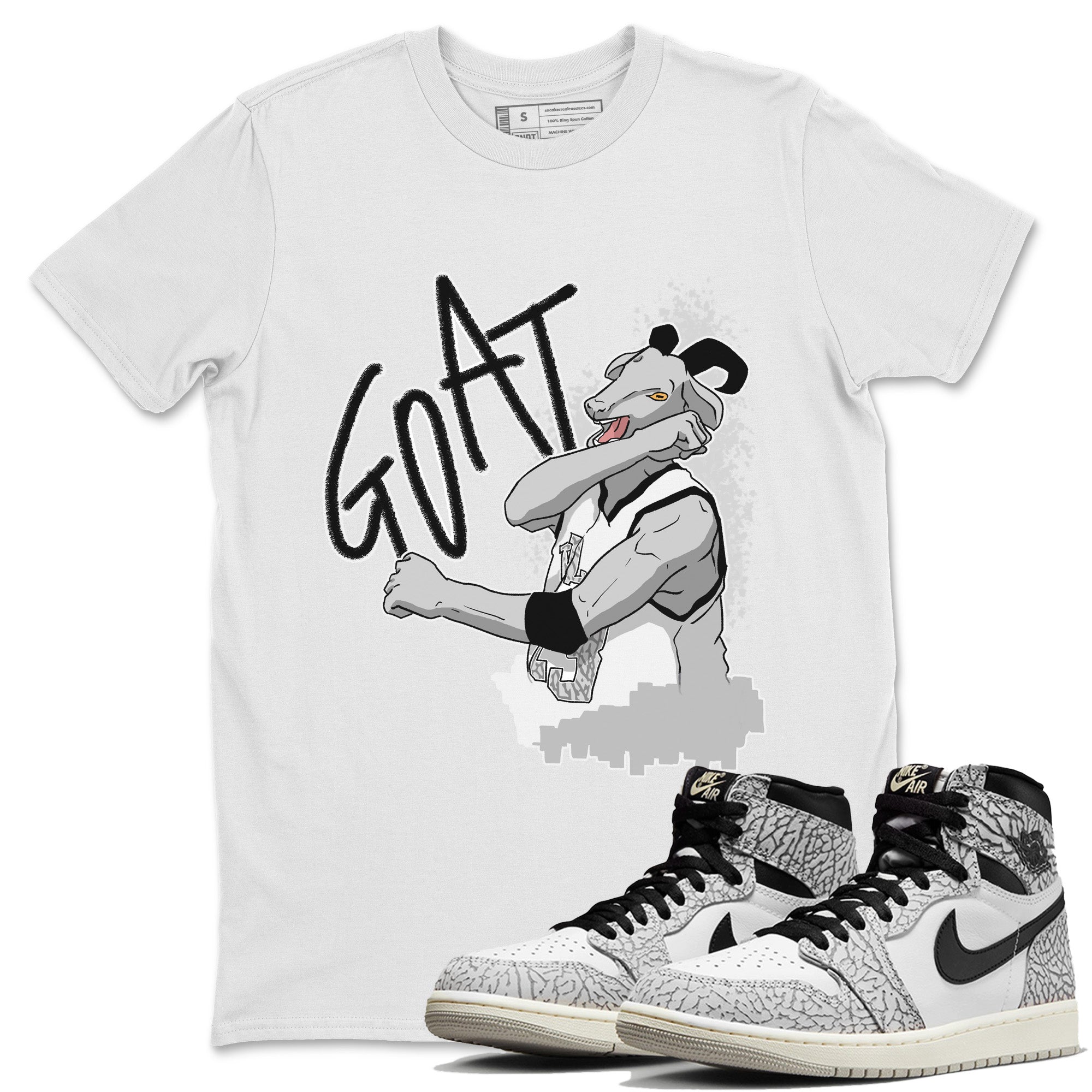 Screaming Goat Unisex Tops - Air Jordan 1 White Cement