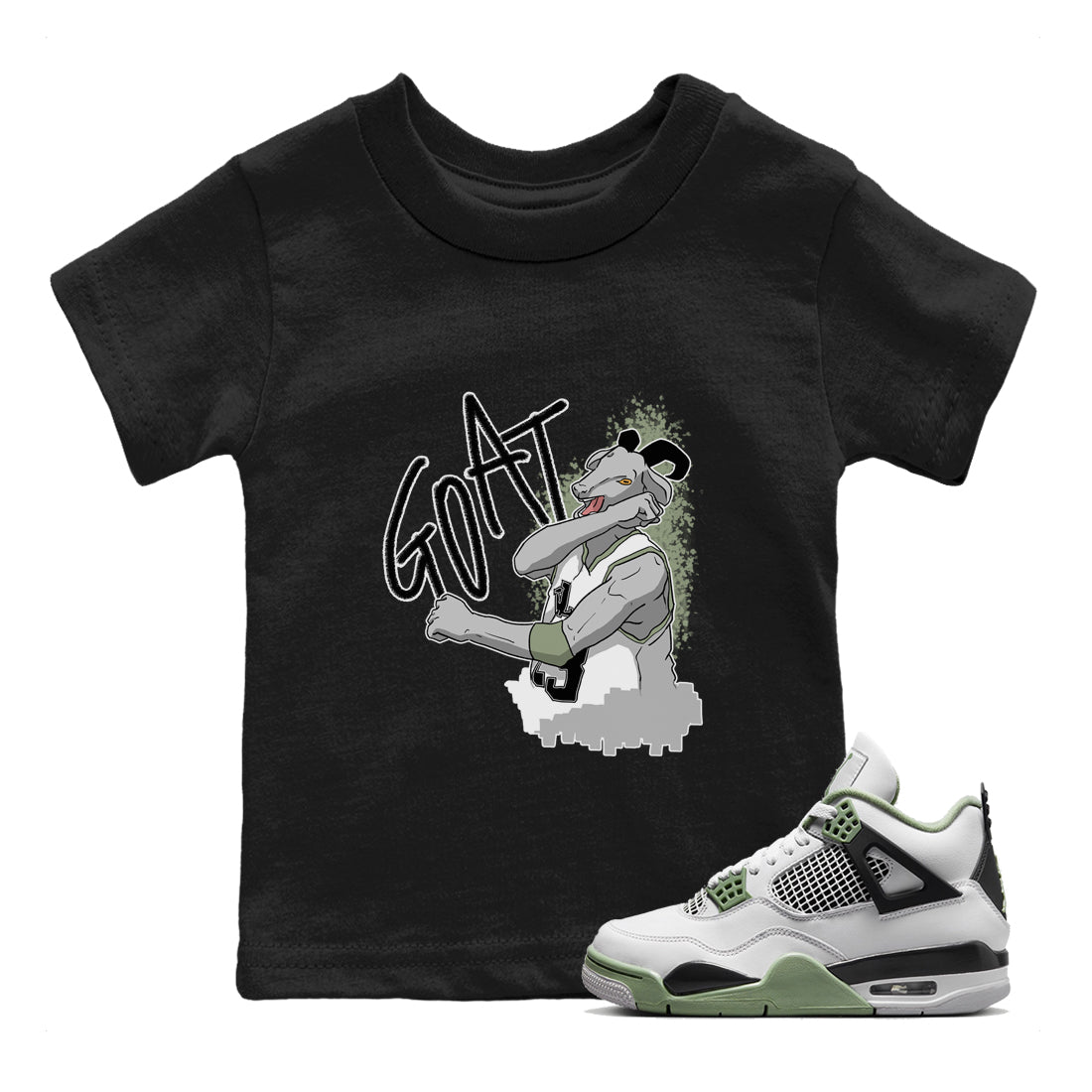 Screaming Goat Kids Tops - Air Jordan 4 Seafoam