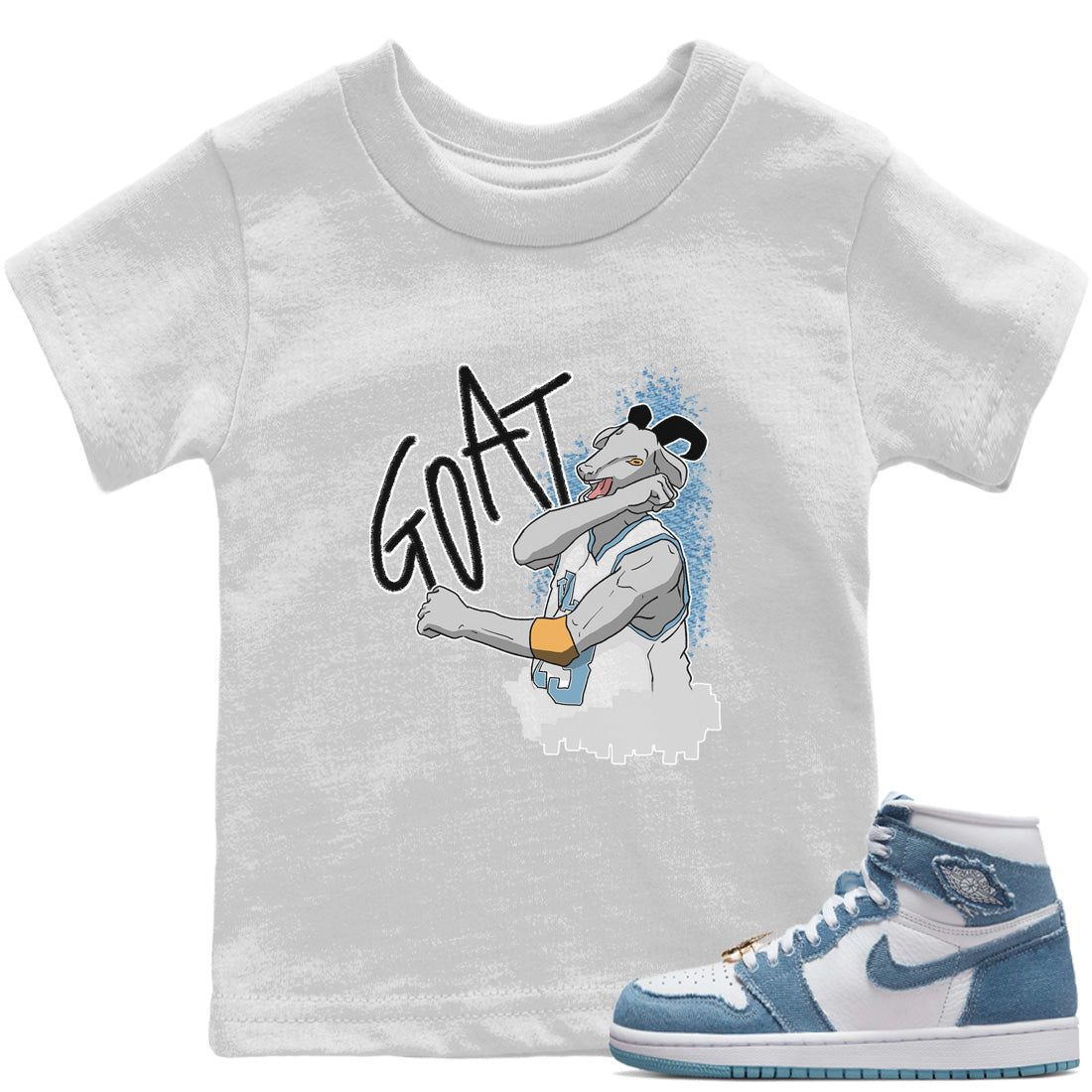 Screaming Goat Kids Tops - Air Jordan 1 Denim