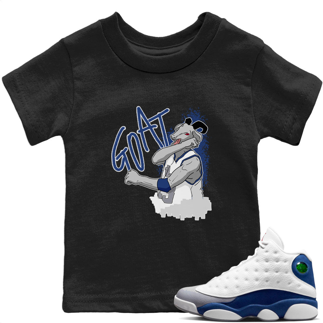 Screaming Goat Kids Tops - Air Jordan 13 French Blue