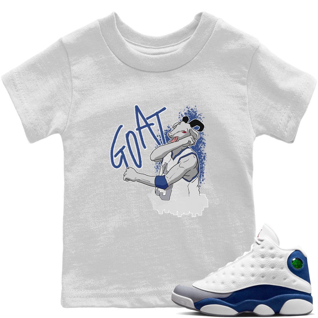 Screaming Goat Kids Tops - Air Jordan 13 French Blue
