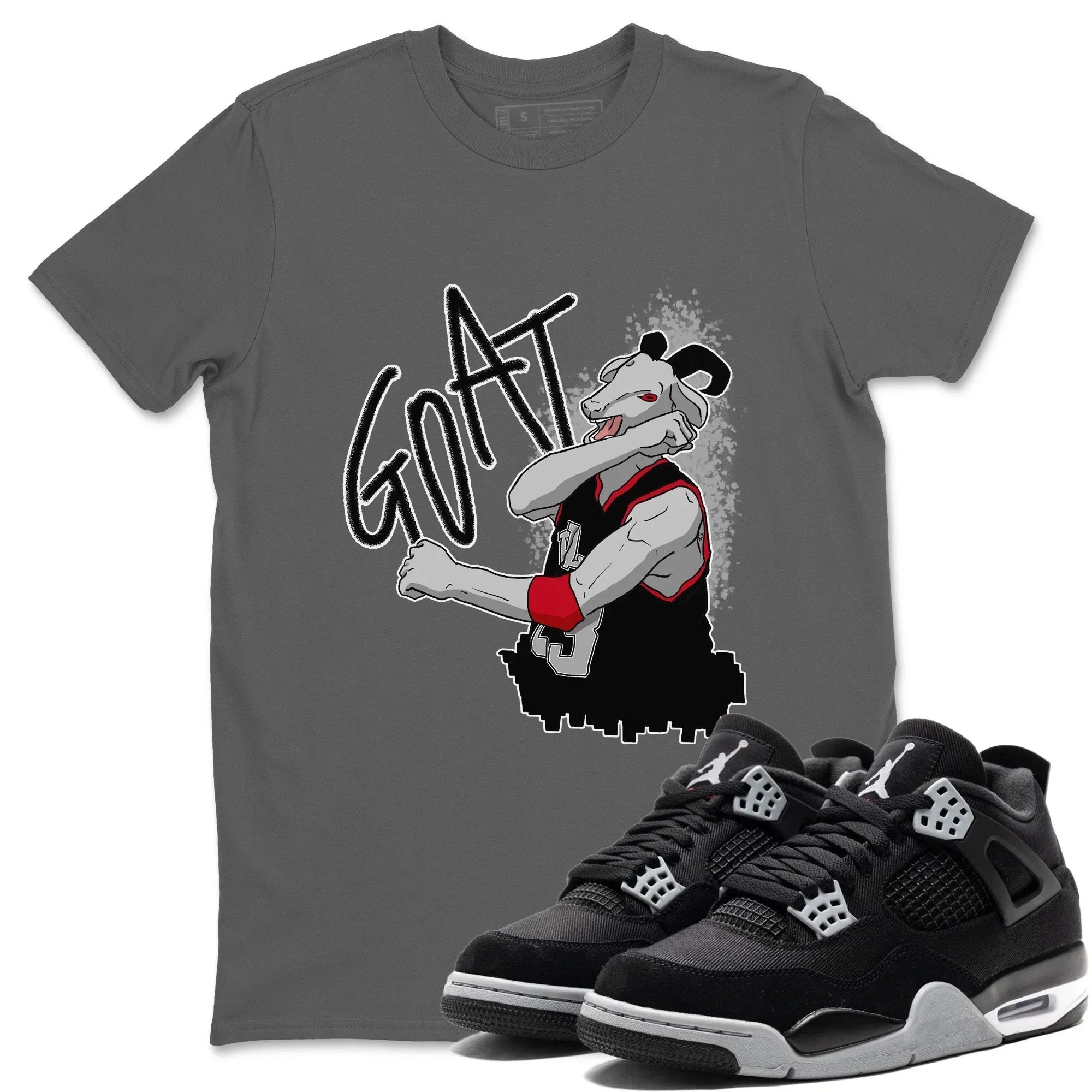 Screaming Goat Unisex Tops - Air Jordan 4 Black Canvas