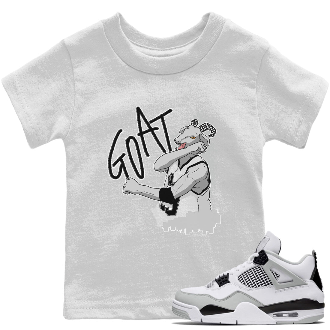 Screaming Goat Kids Tops - Air Jordan 4 Military Black