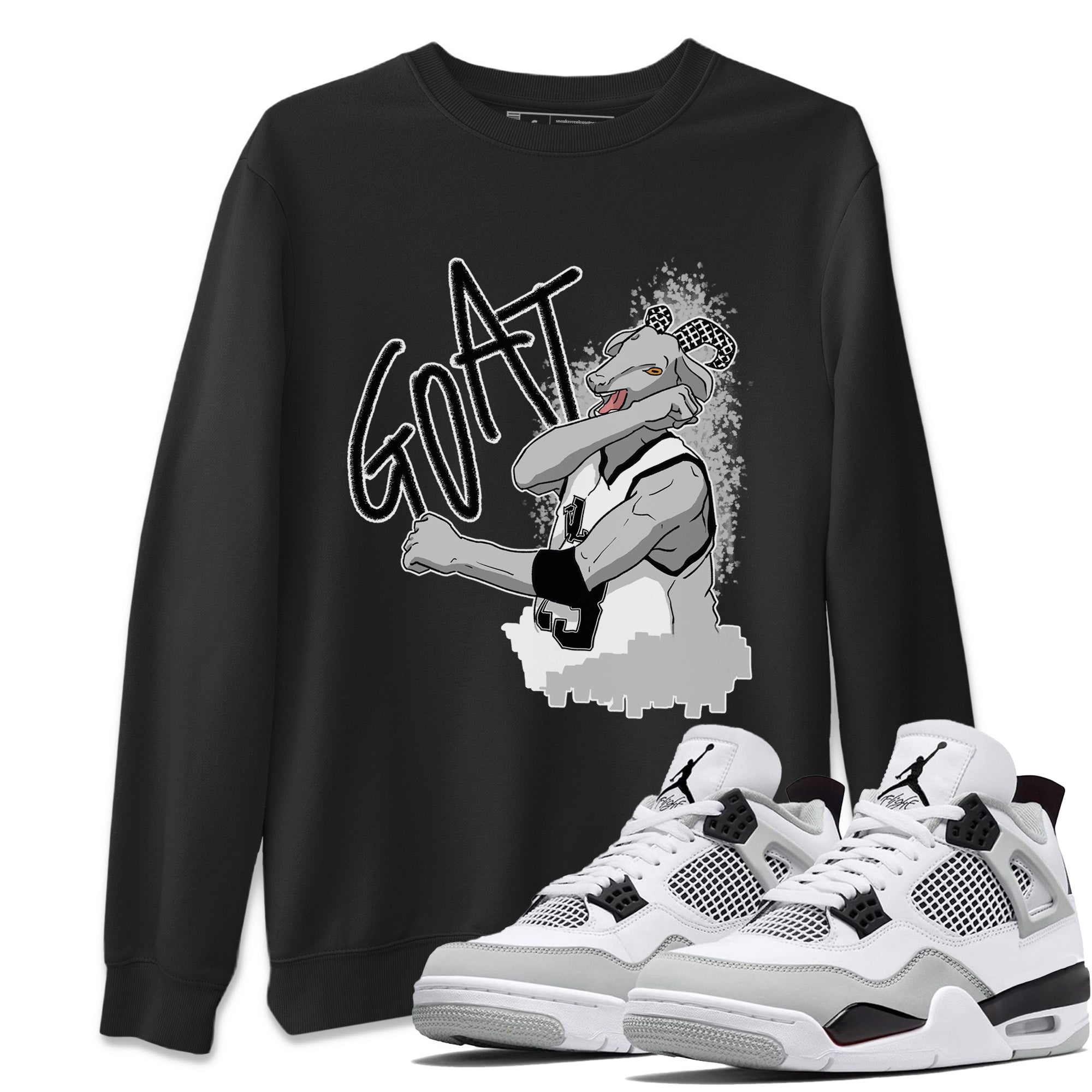 Screaming Goat Unisex Tops - Air Jordan 4 Military Black
