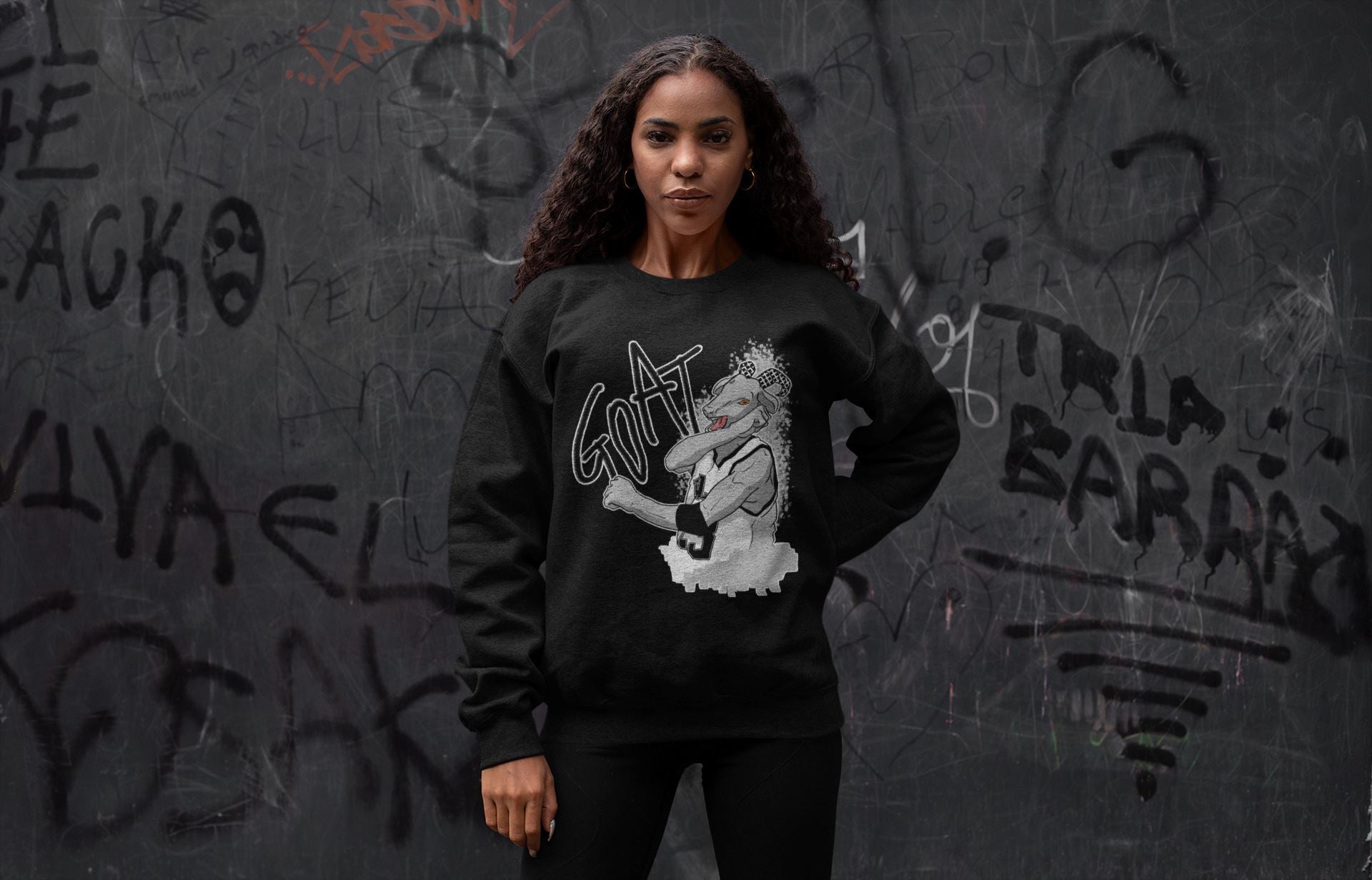 Screaming Goat Unisex Tops - Air Jordan 4 Military Black