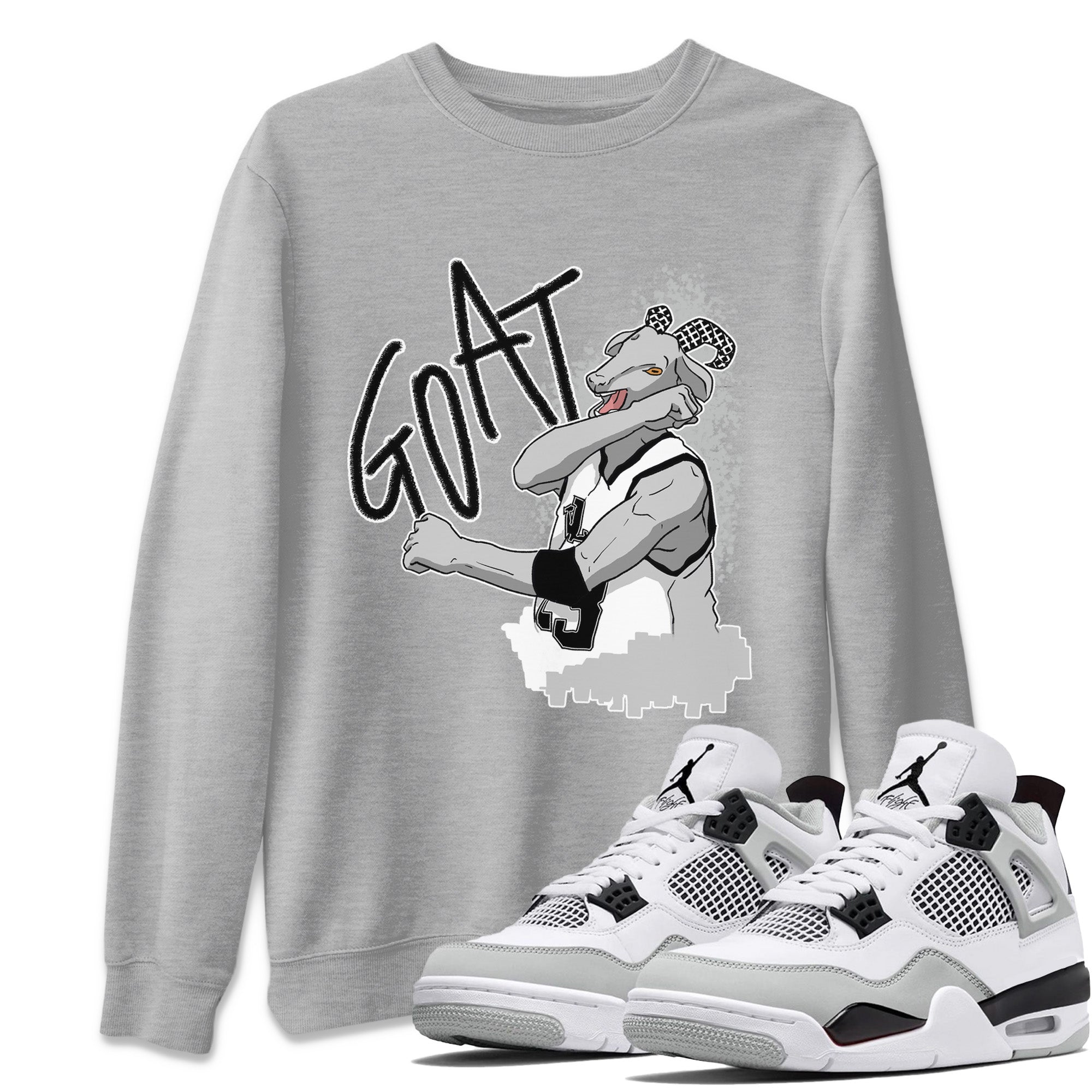 Screaming Goat Unisex Tops - Air Jordan 4 Military Black