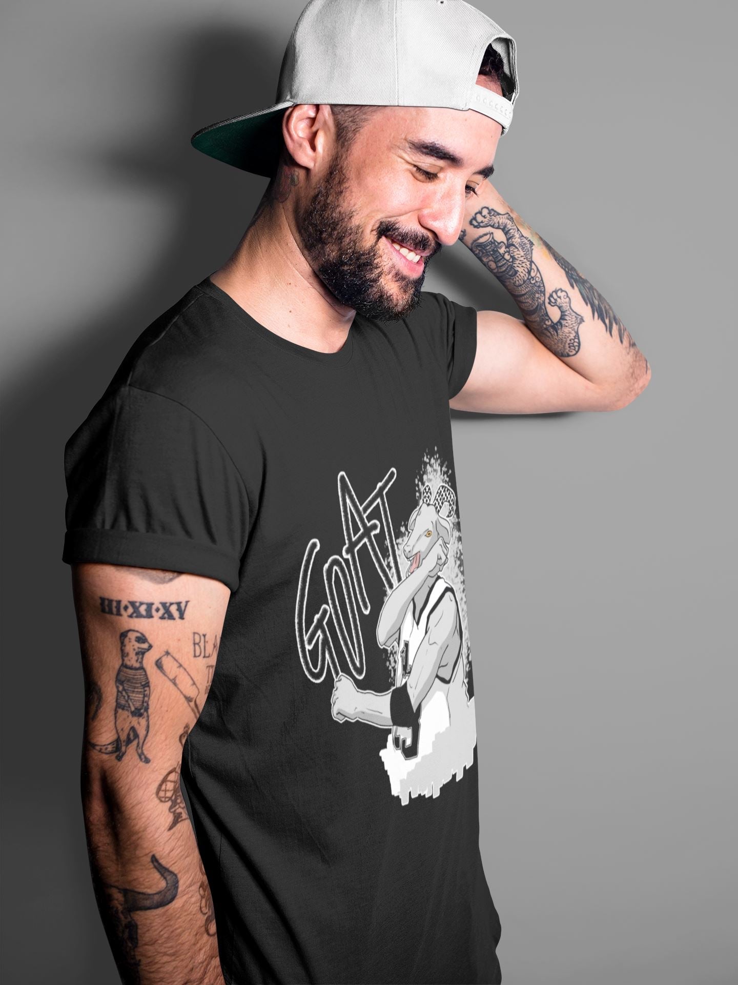 Screaming Goat Unisex Tops - Air Jordan 4 Military Black