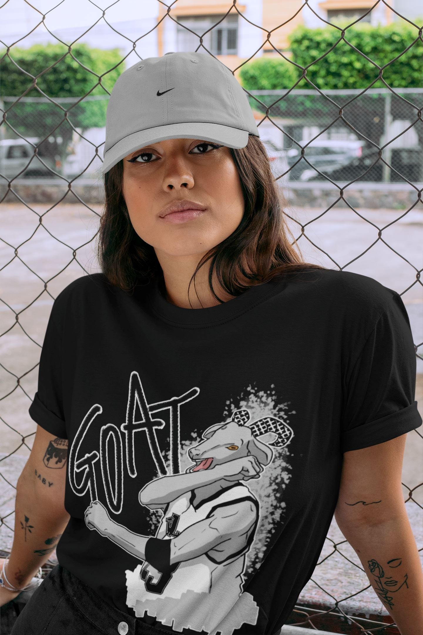 Screaming Goat Unisex Tops - Air Jordan 4 Military Black