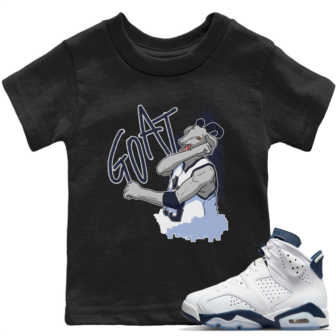 Screaming Goat Kids Tops - Air Jordan 6 Midnight Navy