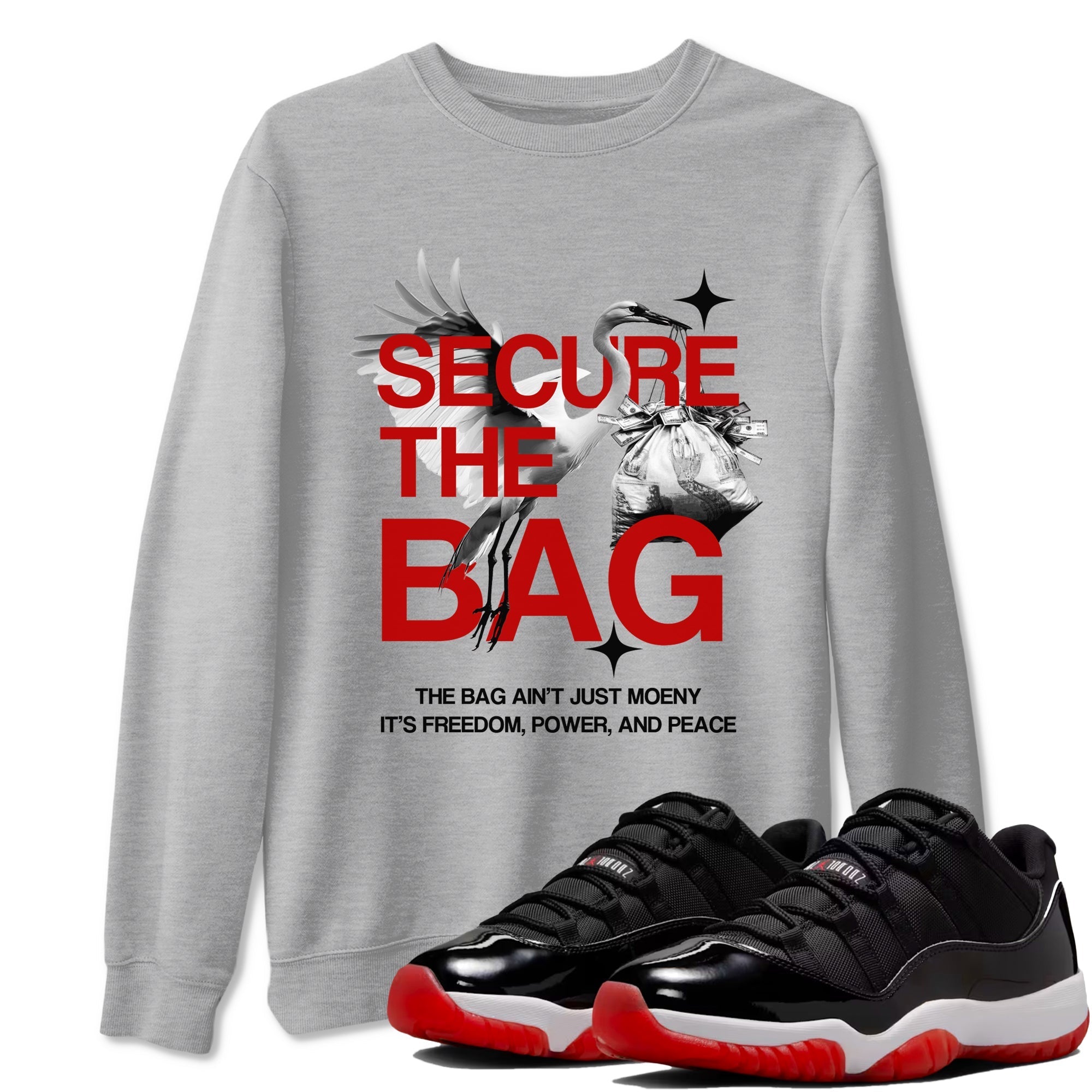 Secure The Bag snkmatch Tees - Air Jordan 11 Bred
