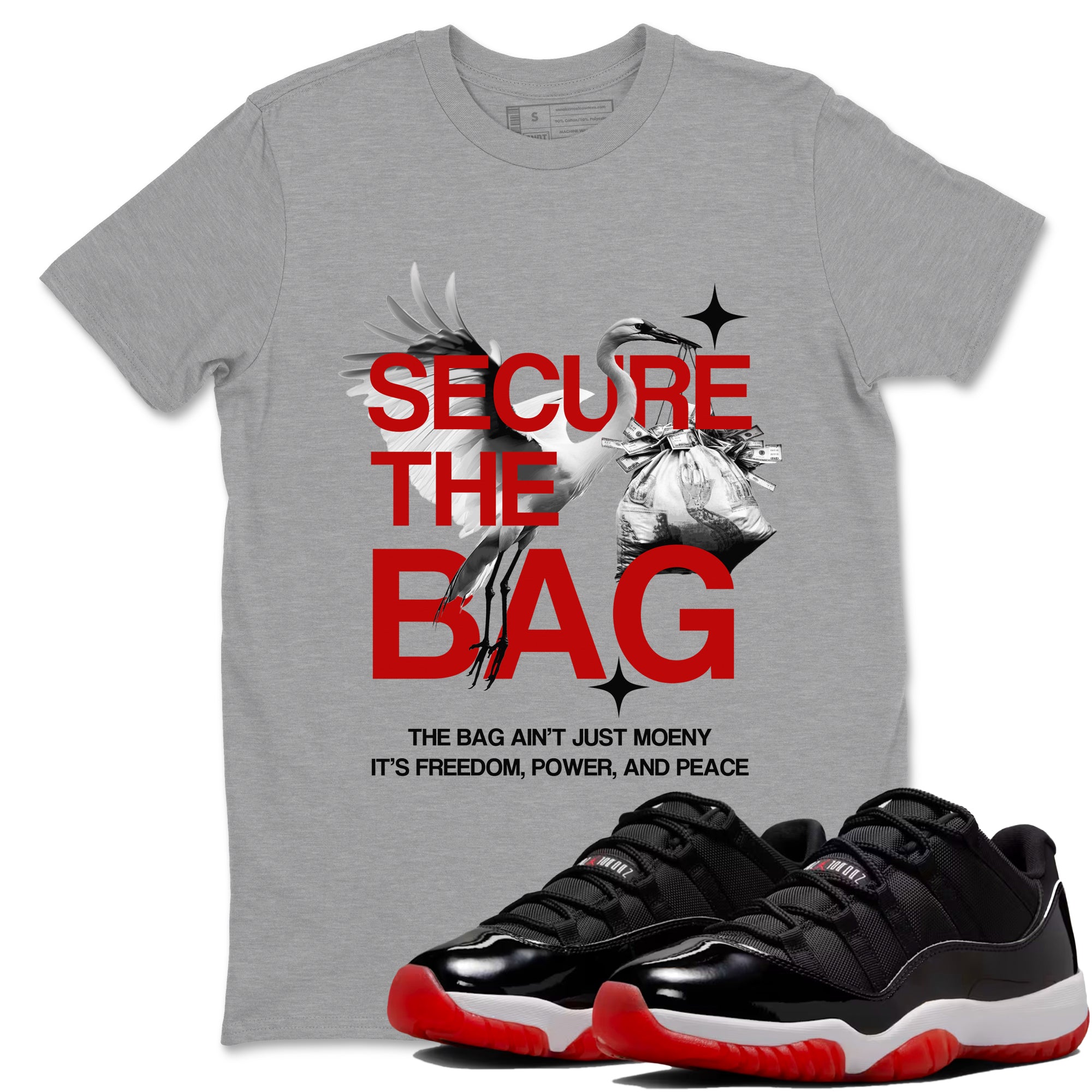 Secure The Bag snkmatch Tees - Air Jordan 11 Bred