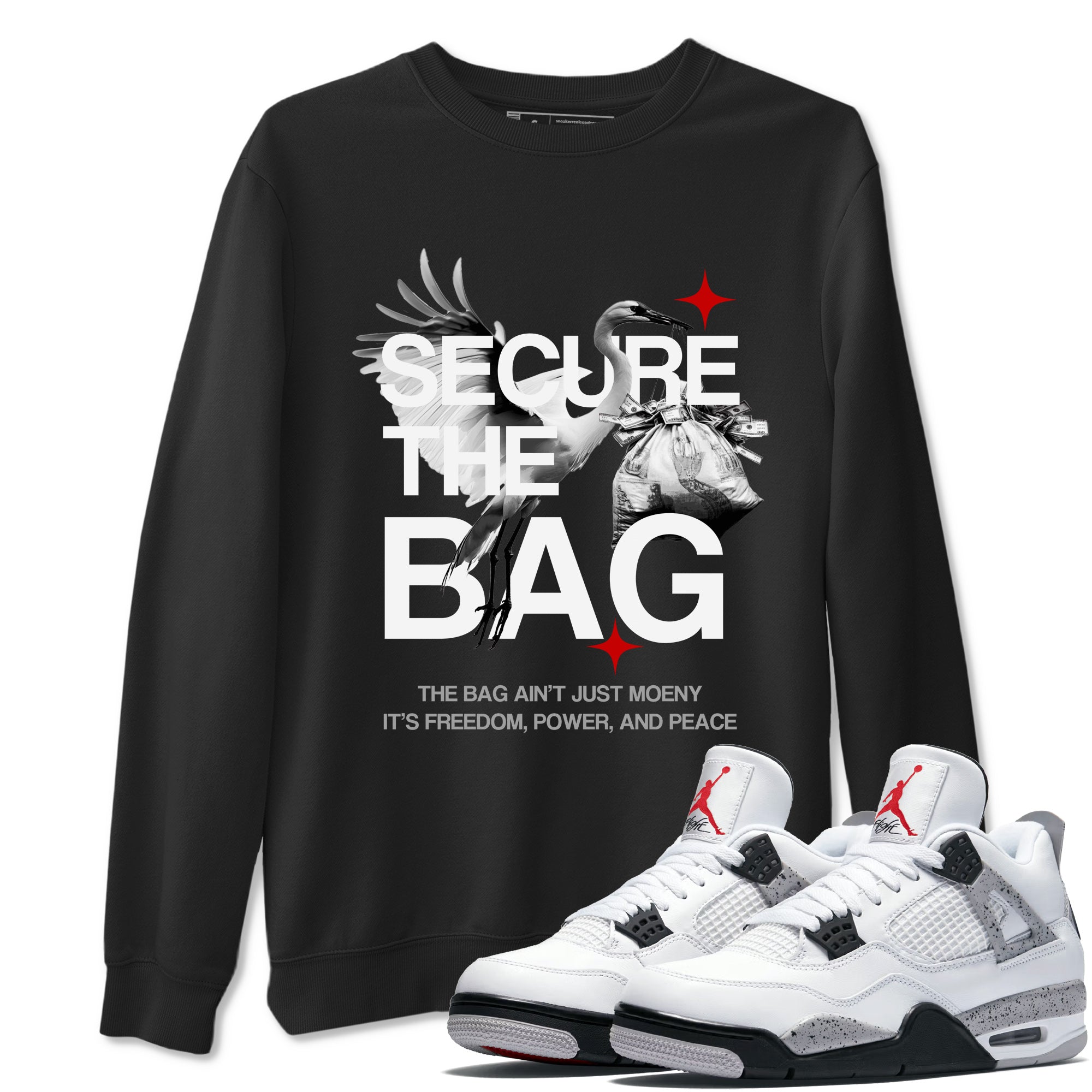 Secure The Bag snkmatch Tees - Air Jordan 4 White Cement