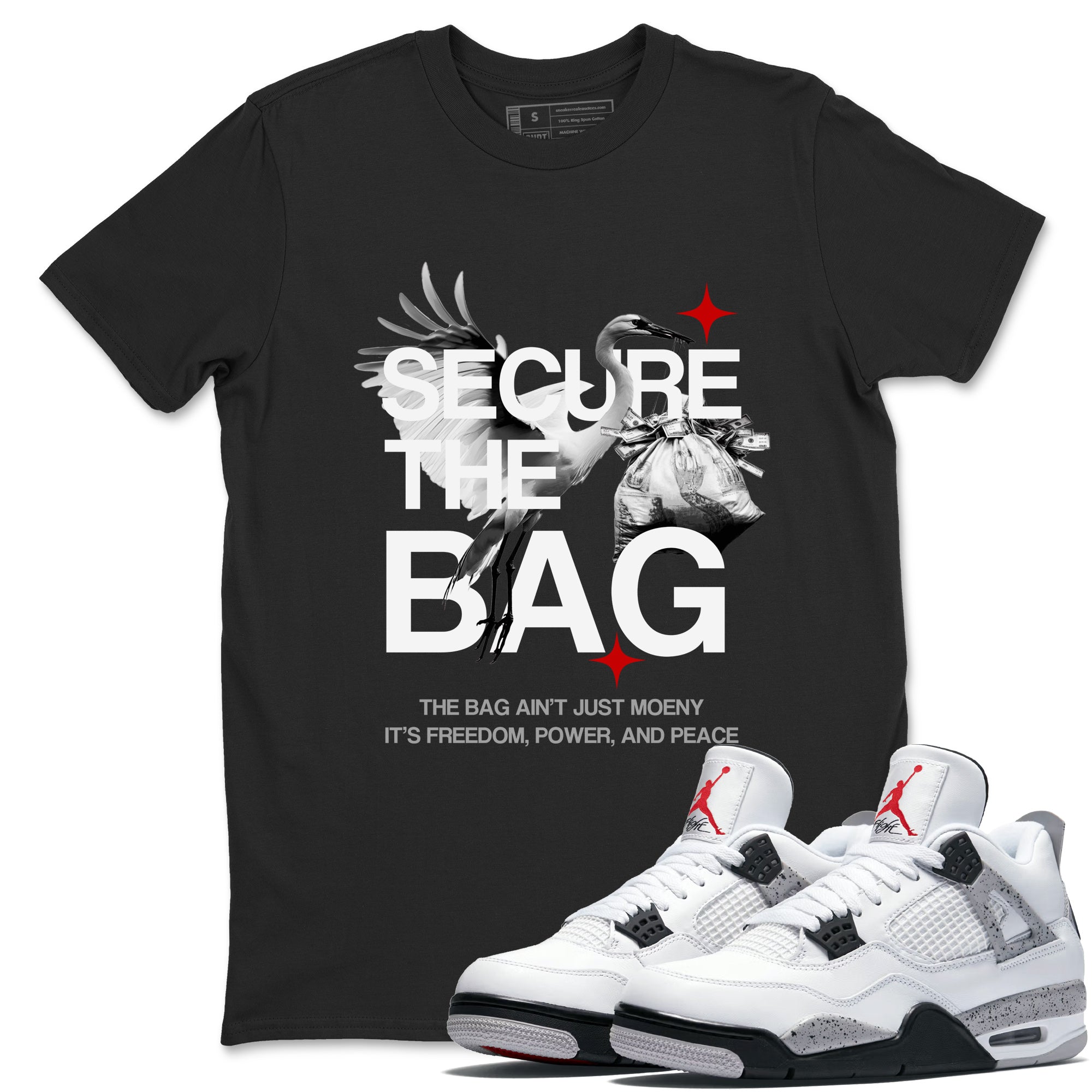 Secure The Bag snkmatch Tees - Air Jordan 4 White Cement