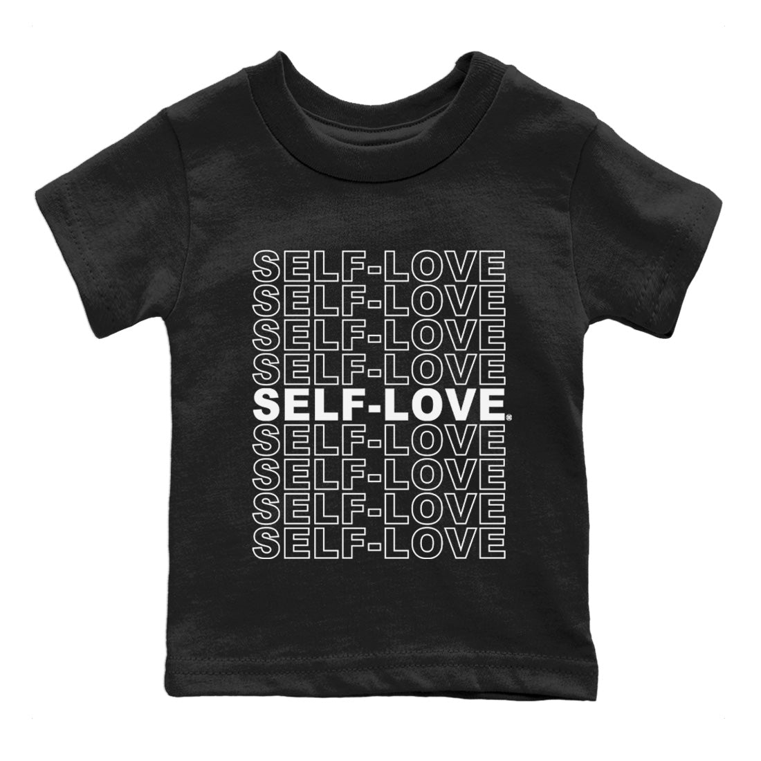 Self Love Kids Tops - Air Jordan 1 Black White